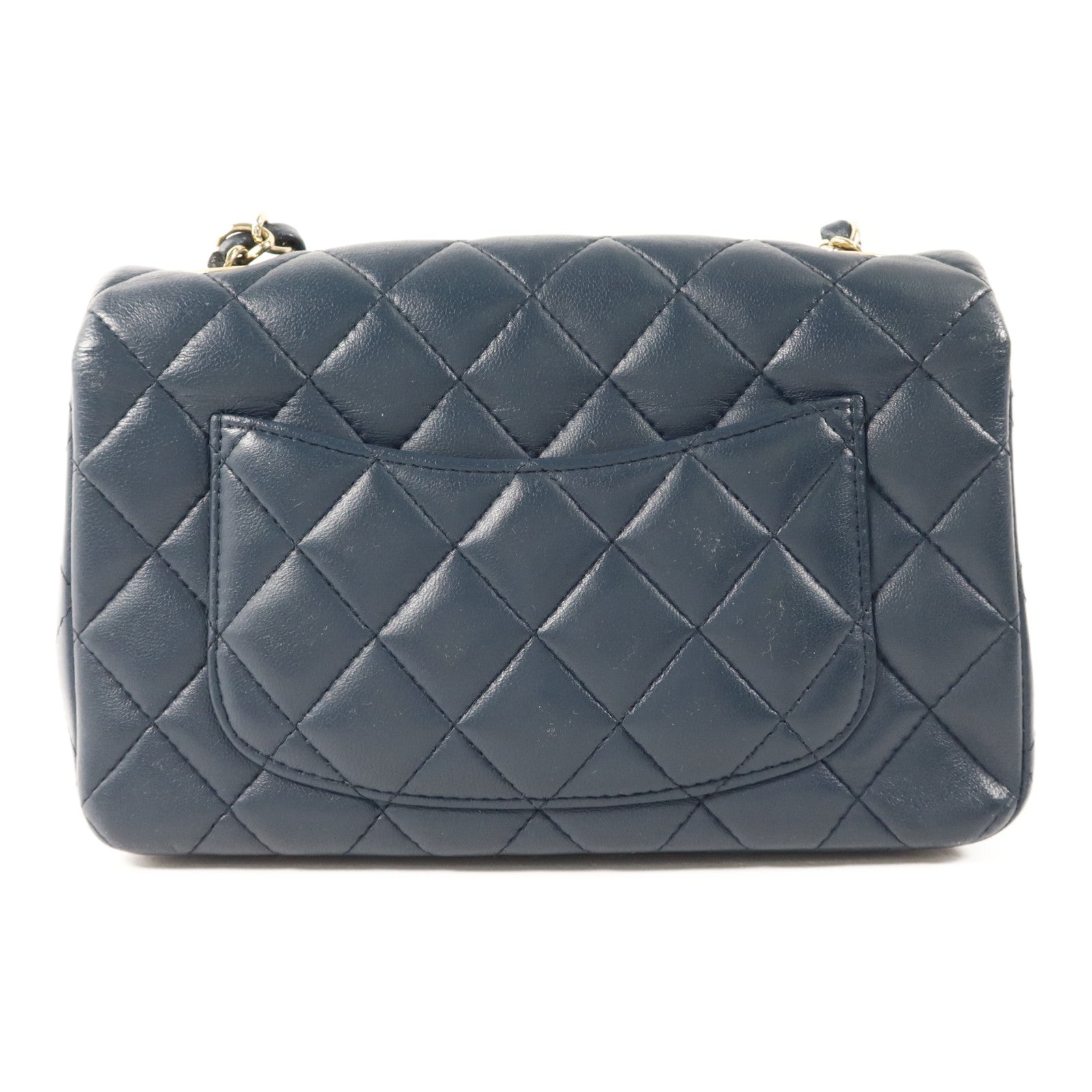 CHANEL 羊皮皮革Mini Classic 20金扣鏈帶肩背袋