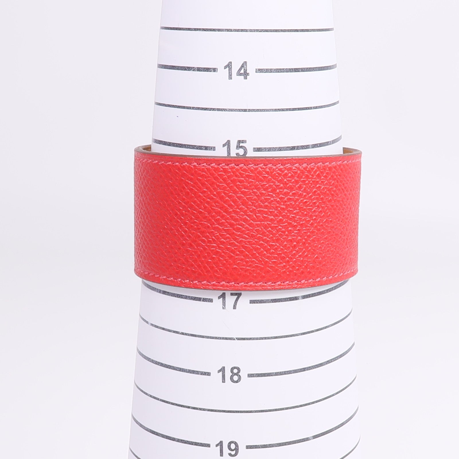 HERMES Epsom皮革Kelly Dog Bracelet手帶Rouge Casaque
