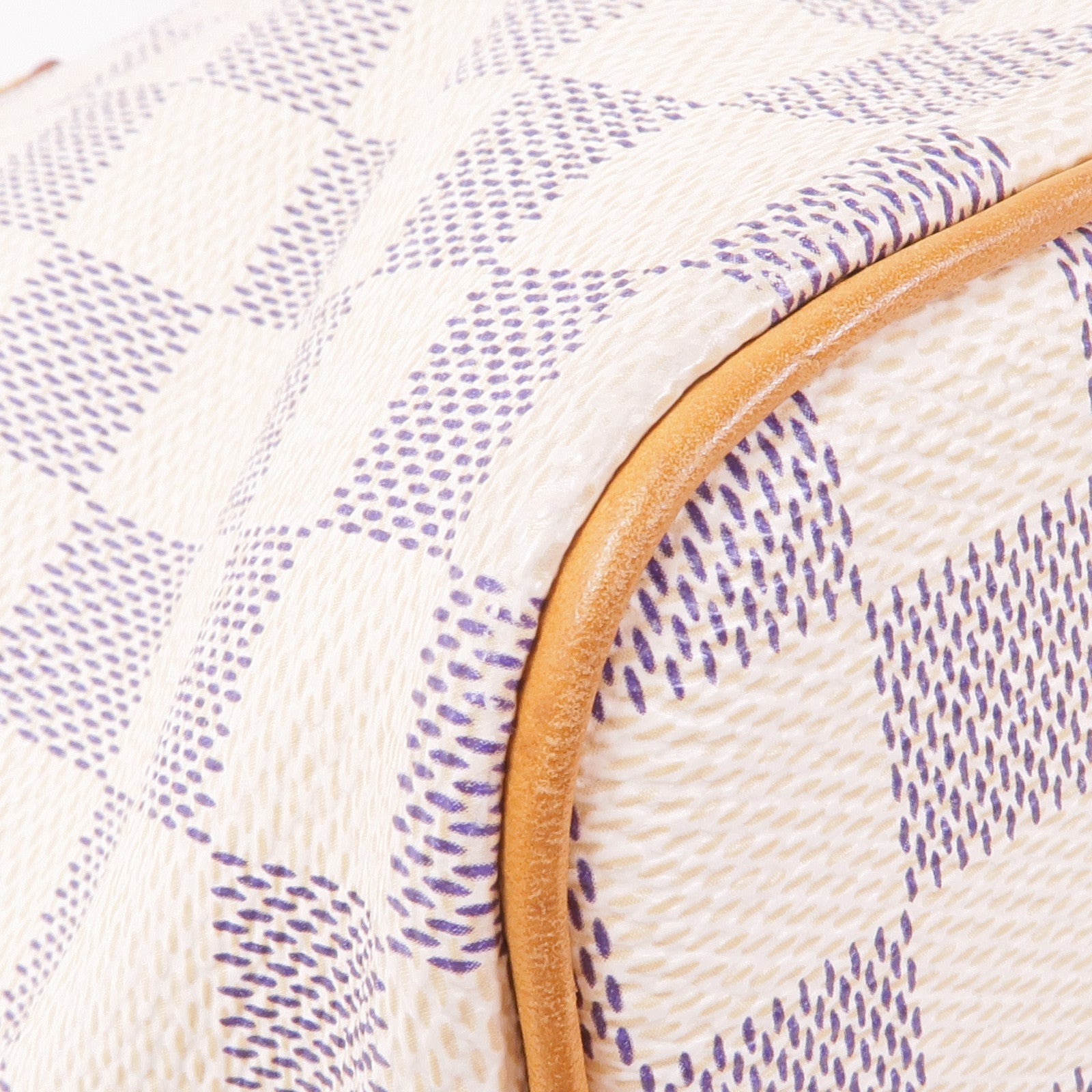 LOUIS VUITTON Damier Azur Saleya PM金扣手挽袋白色