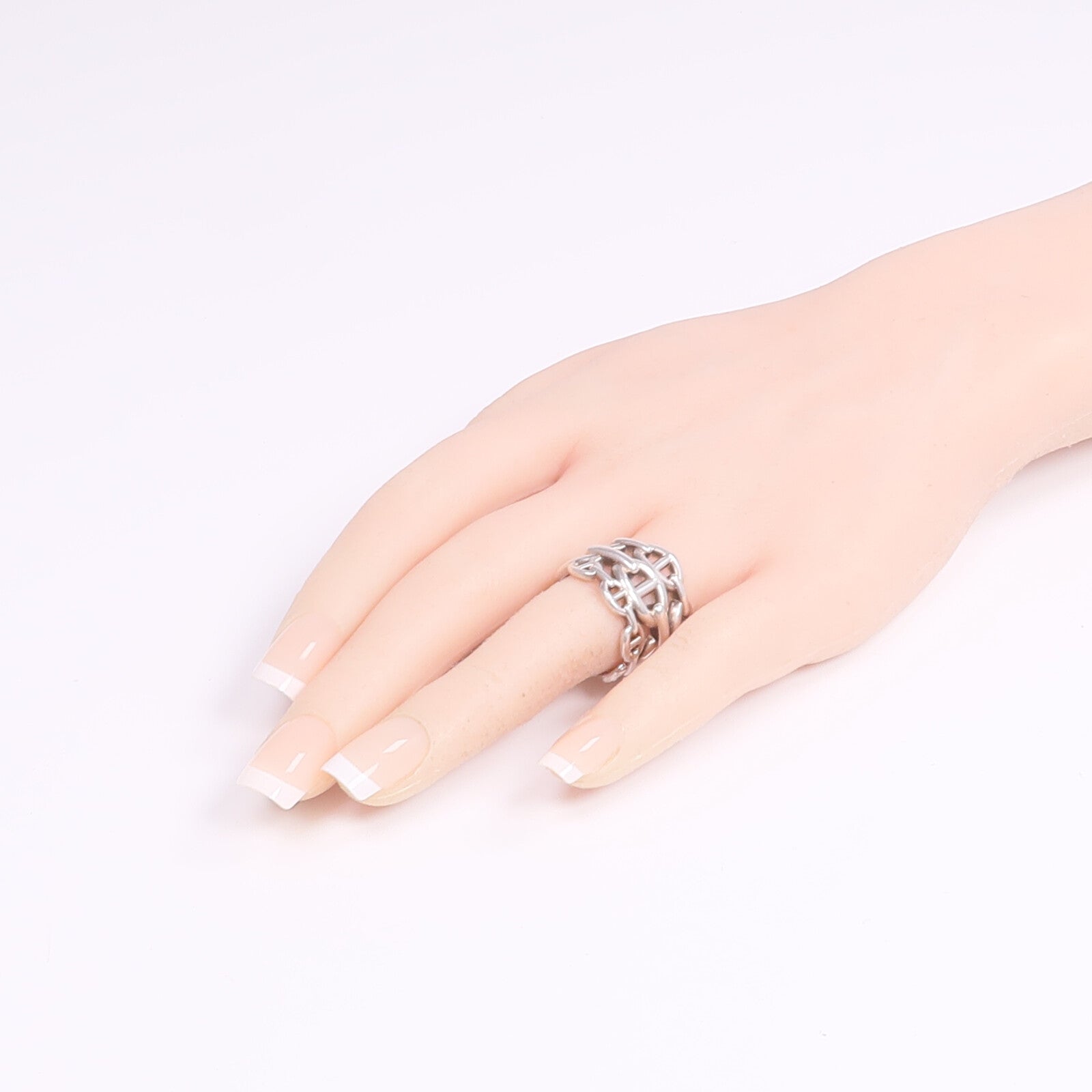 HERMES 925純銀Chaine d'ancre Enchainee Ring戒指Hermes#55/US#7