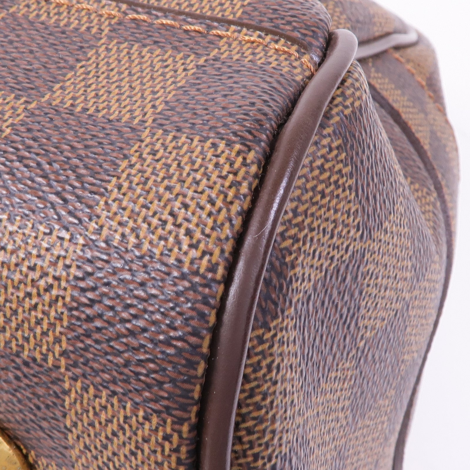 LOUIS VUITTON Damier Duomo金扣手挽袋棕色