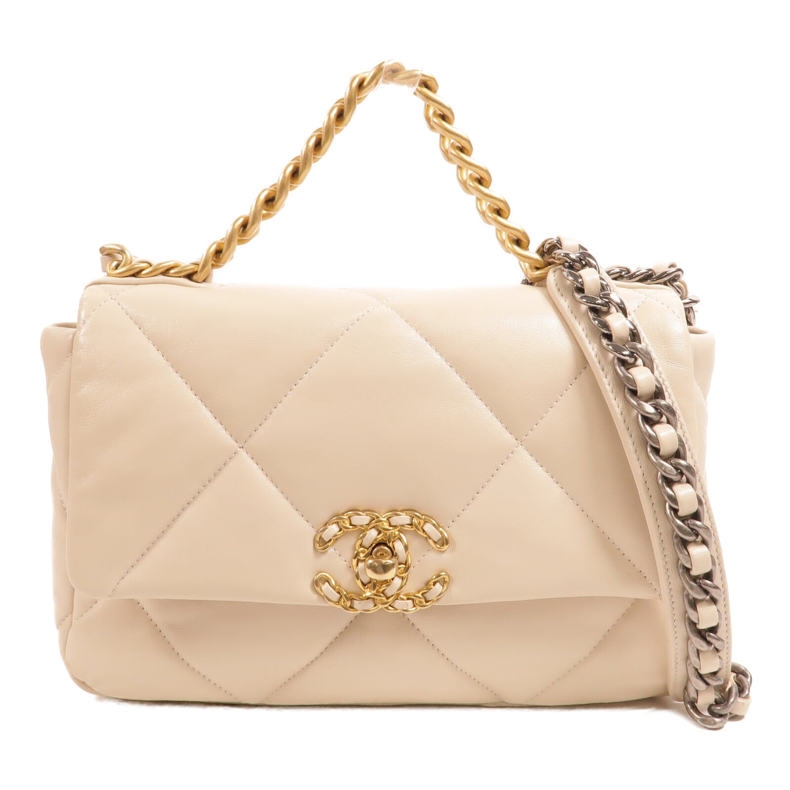 CHANEL 羊皮皮革Chanel 19 Small鏈帶肩背袋