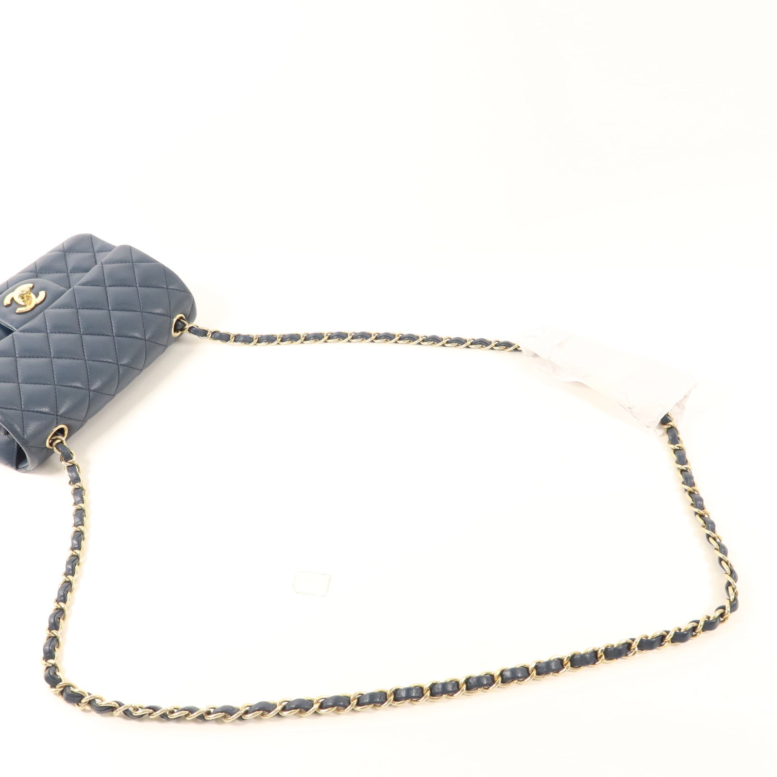 CHANEL 羊皮皮革Mini Classic 20金扣鏈帶肩背袋