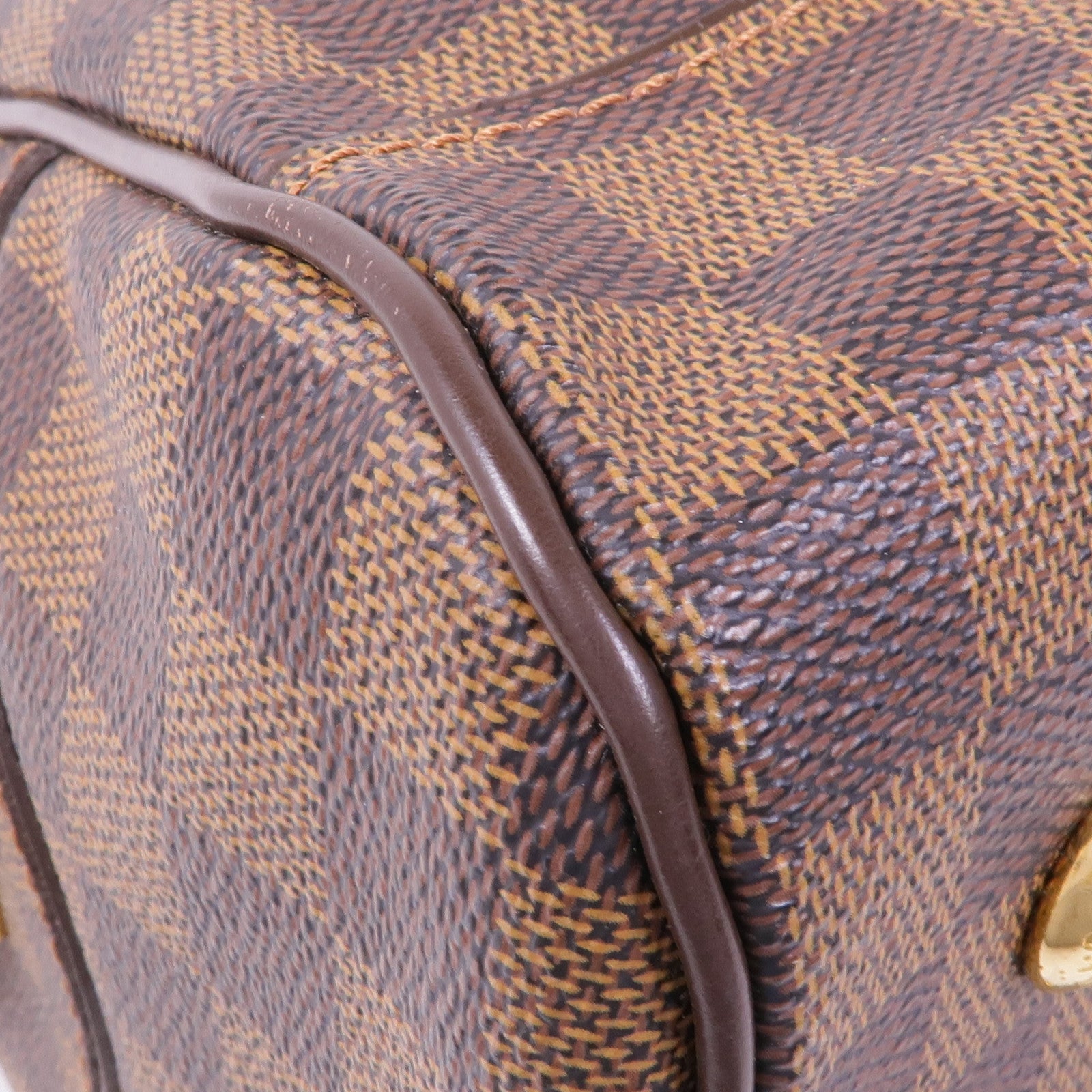 LOUIS VUITTON Damier Duomo金扣手挽袋棕色
