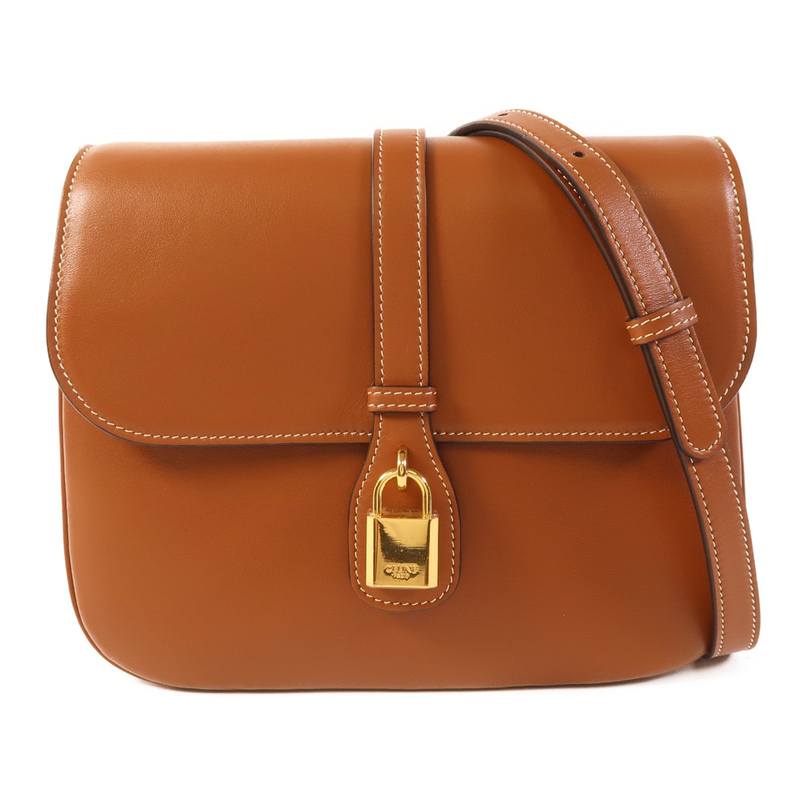 CELINE 牛皮皮革Shoulder Bag金扣肩背袋