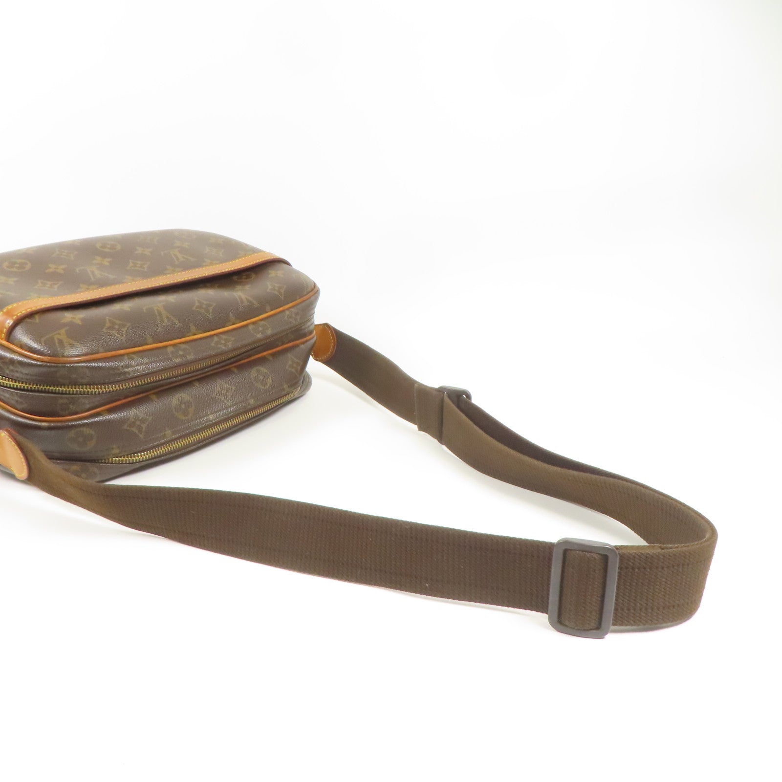 LOUIS VUITTON Monogram Reporter PM金扣肩背袋棕色