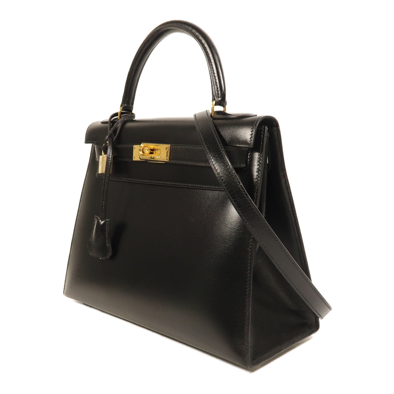 HERMES Box Calf皮革Kelly 28金扣手挽肩背兩用袋