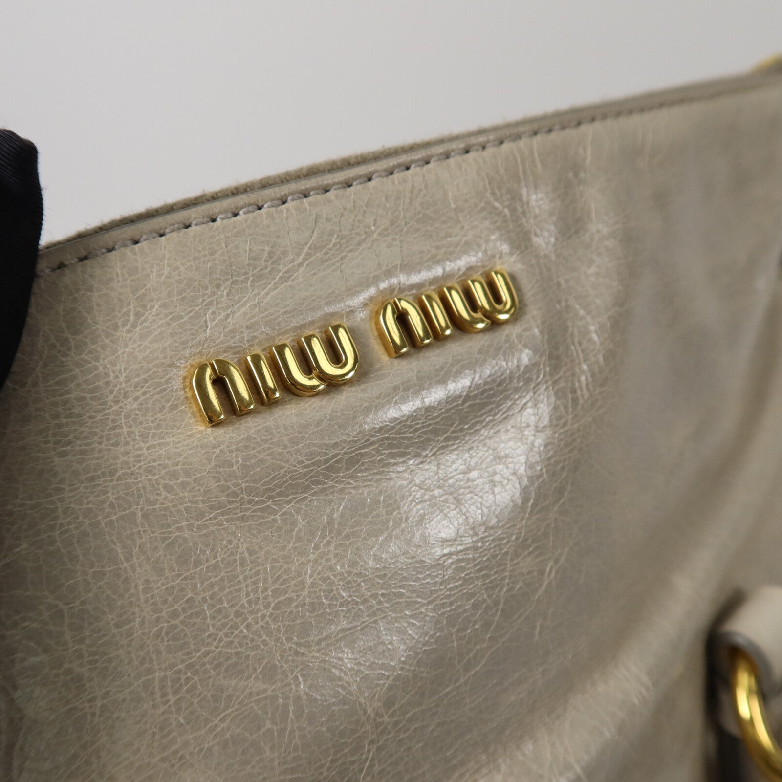 Miu Miu 牛皮皮革Vitello Lux Bow Bag手挽肩背兩用袋