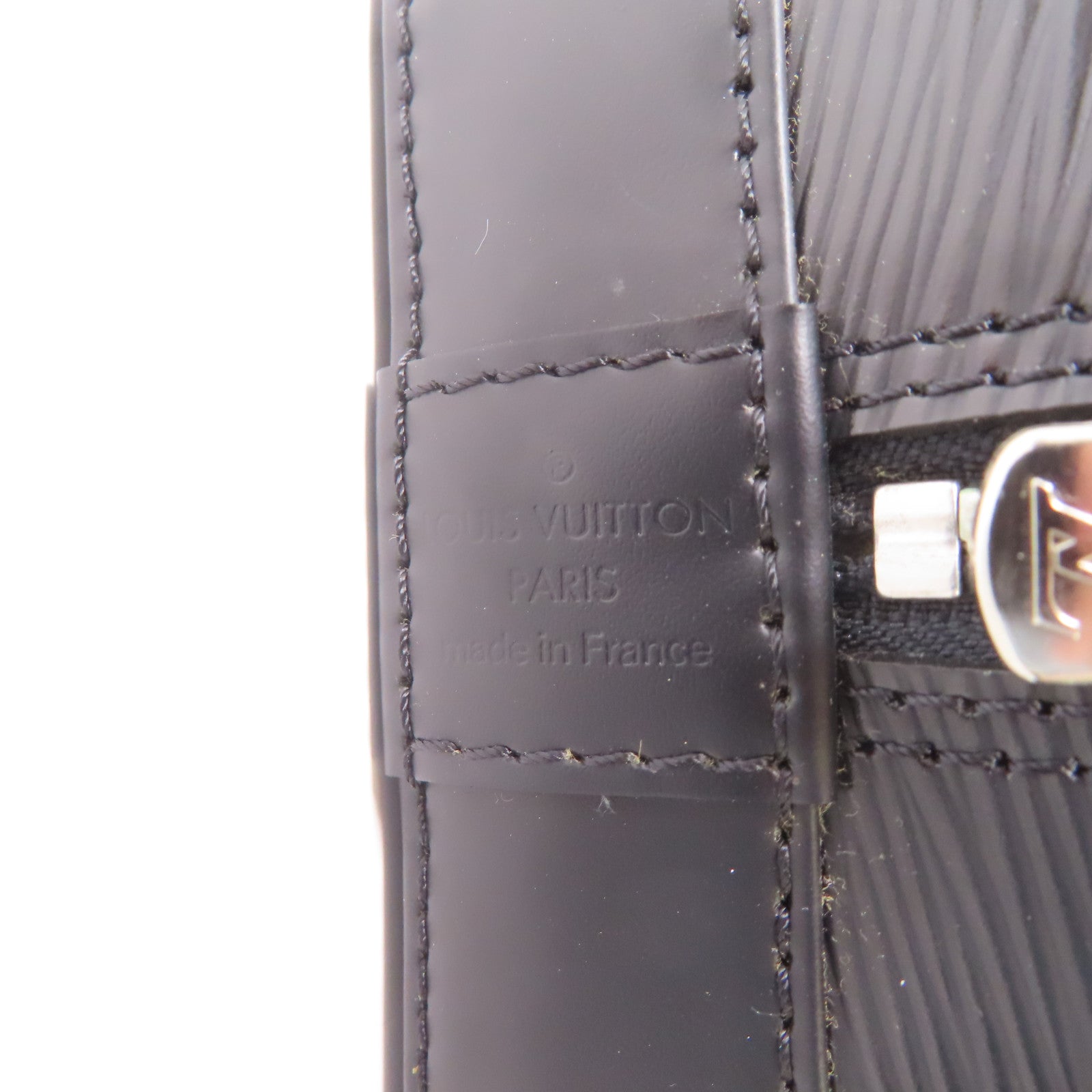 LOUIS VUITTON Epi Alma PM銀扣手挽袋黑色