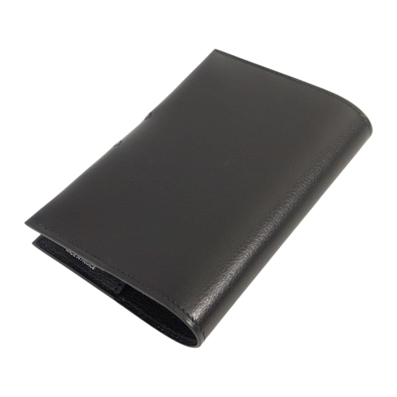 HERMES Evergrain皮革R.M.S Passport銀扣護照套Noir