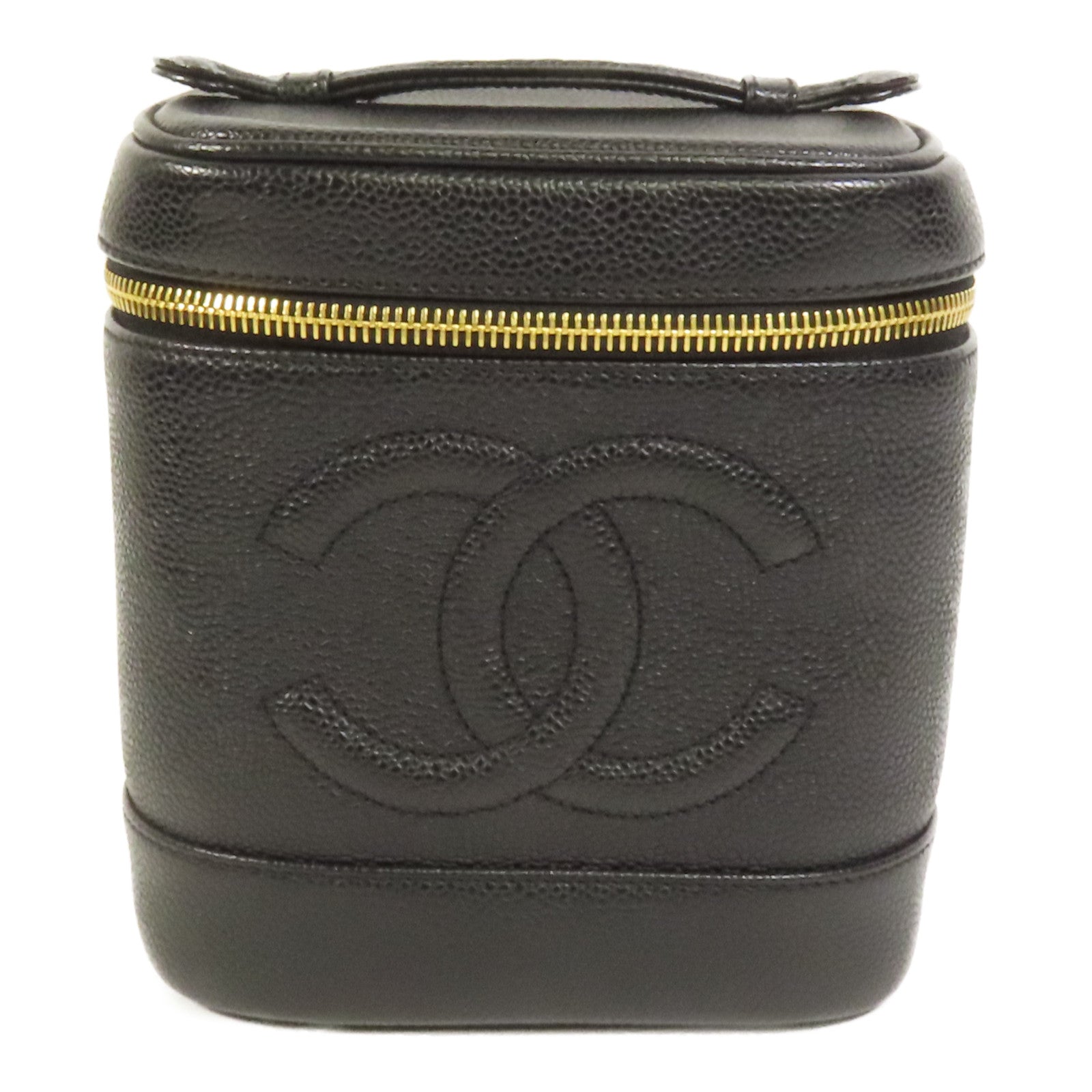 CHANEL 牛皮皮革Vintage Vanity金扣手挽袋