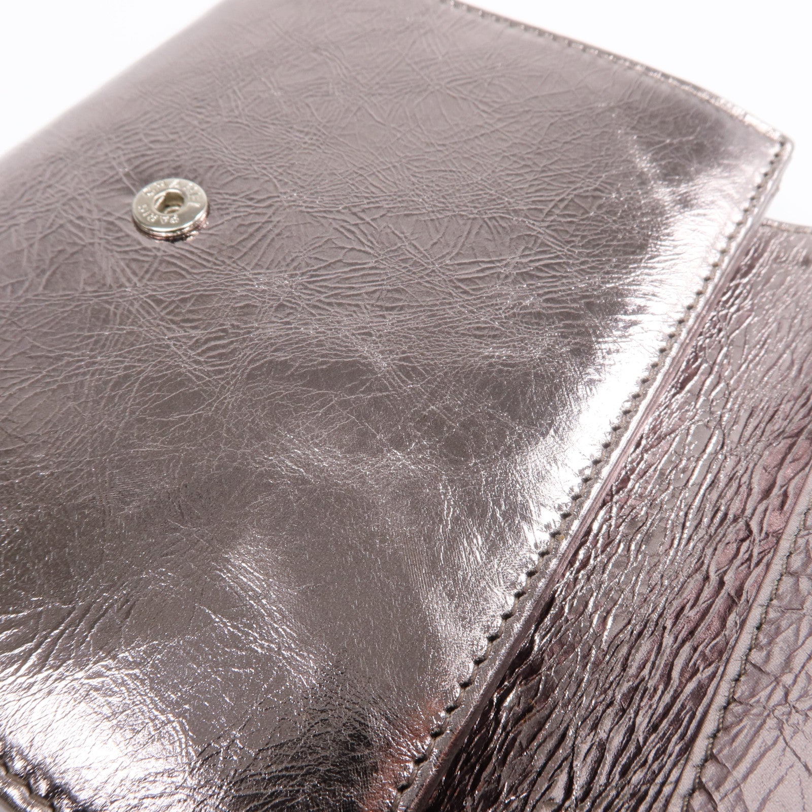 CHANEL 牛皮皮革Fold Wallet銀扣錢包