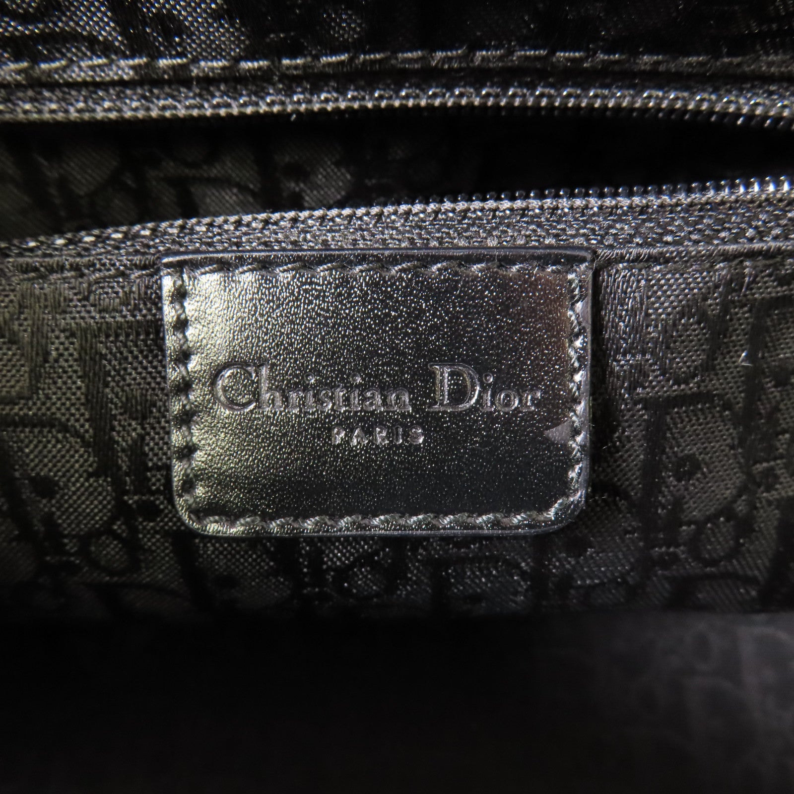 Dior 牛皮皮革/兔毛Handbag銀扣手挽袋