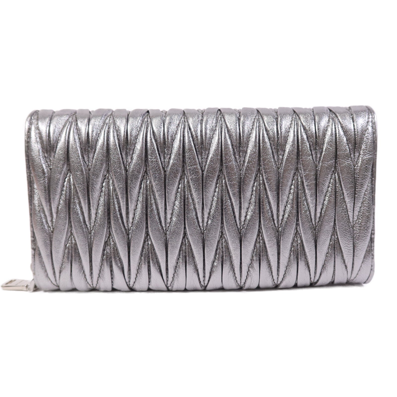 Miu Miu 羊皮皮革Long Wallet銀扣長錢包