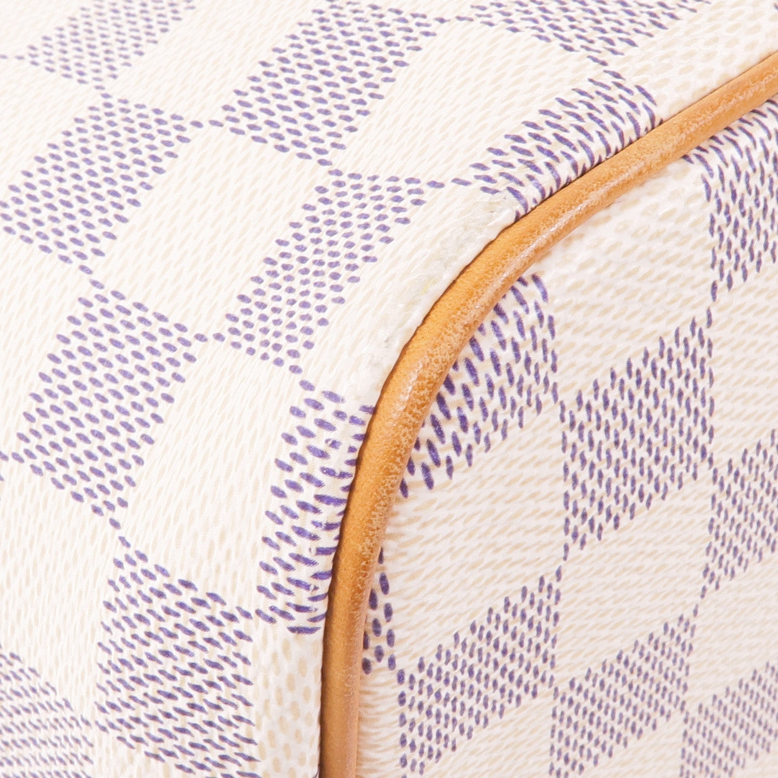 LOUIS VUITTON Damier Azur Saleya PM金扣手挽袋白色