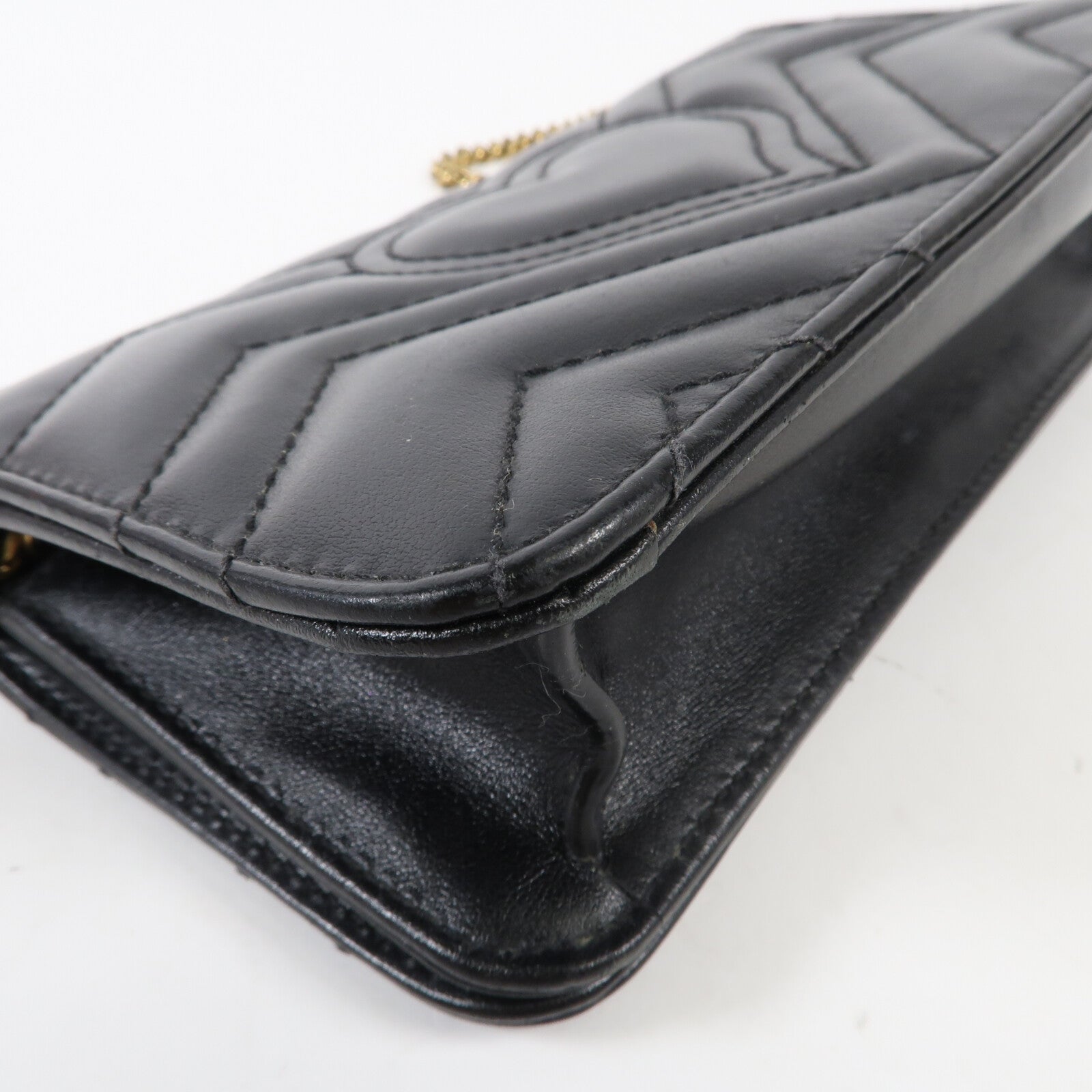 GUCCI 牛皮皮革GG Marmont Mini Bag金扣鏈帶肩背袋