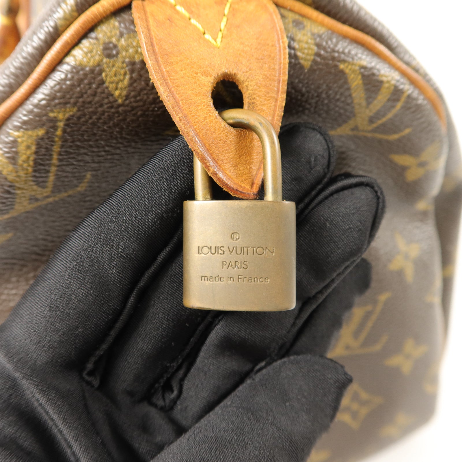 LOUIS VUITTON Monogram Speedy 30金扣手挽袋