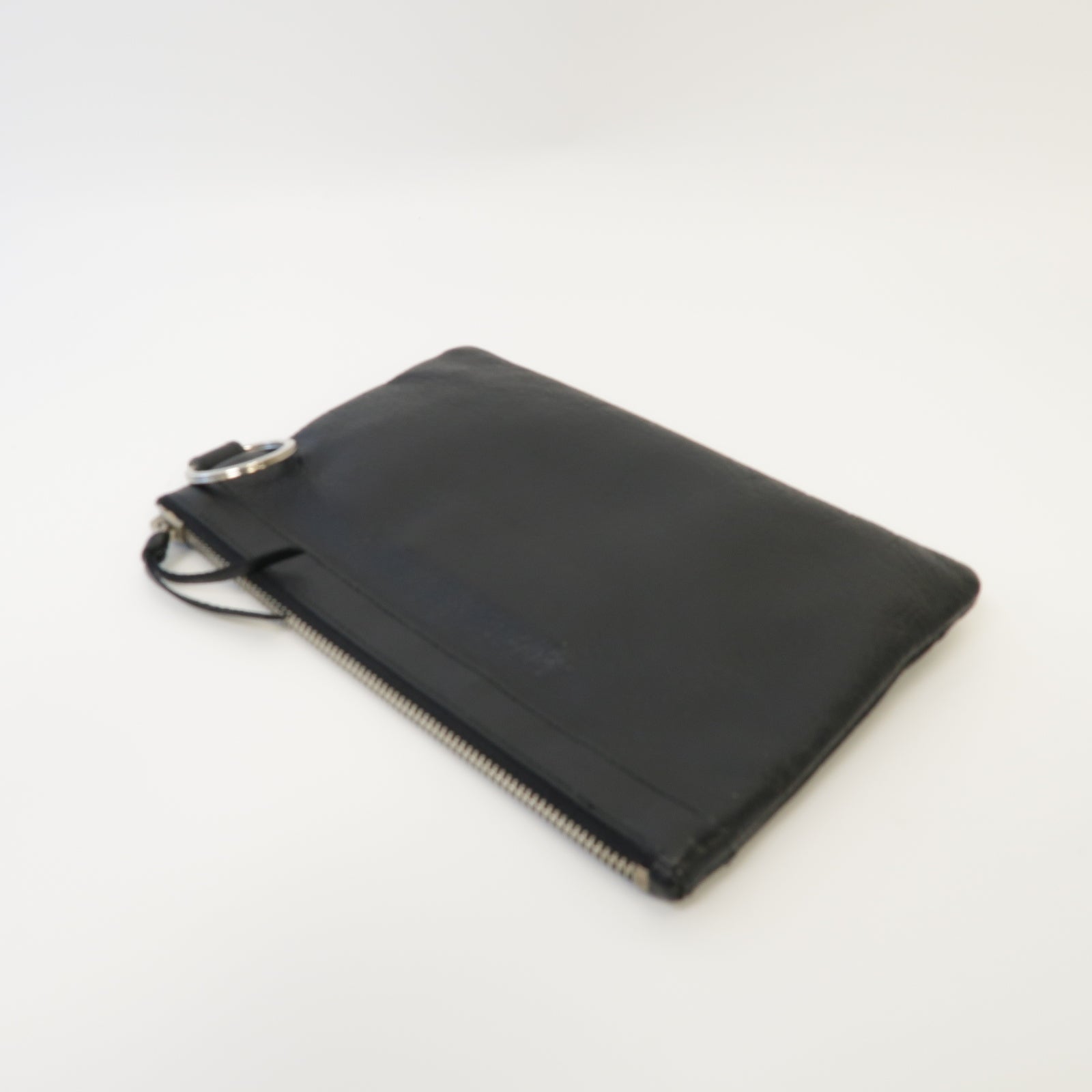 BALENCIAGA 牛皮皮革Clutch Bag銀扣手拿包黒色