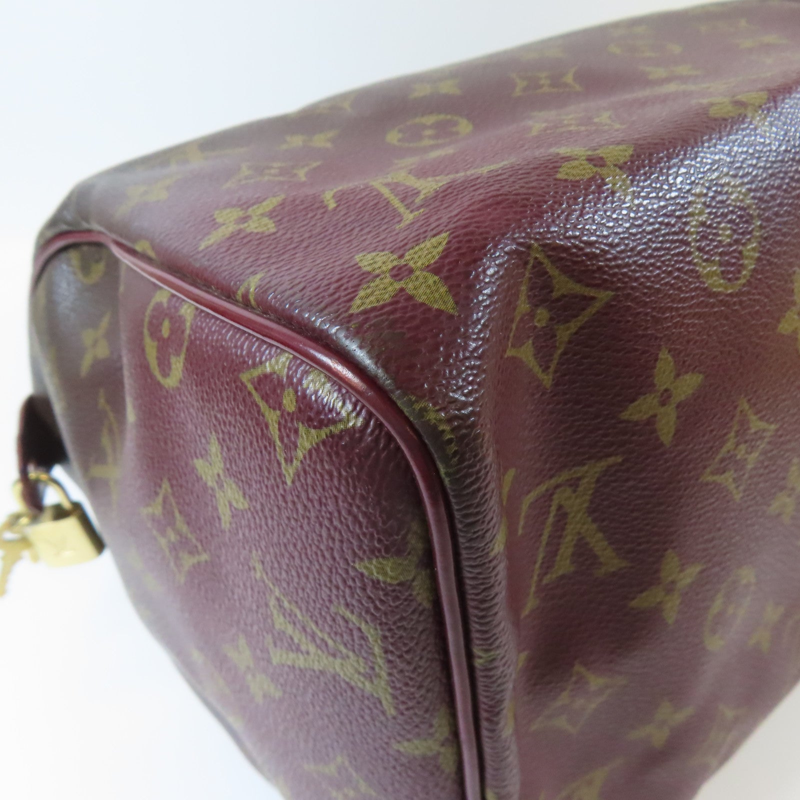 LOUIS VUITTON **【激減優惠】Monogram Mirage Speedy 30金扣手挽袋啡色/紅色