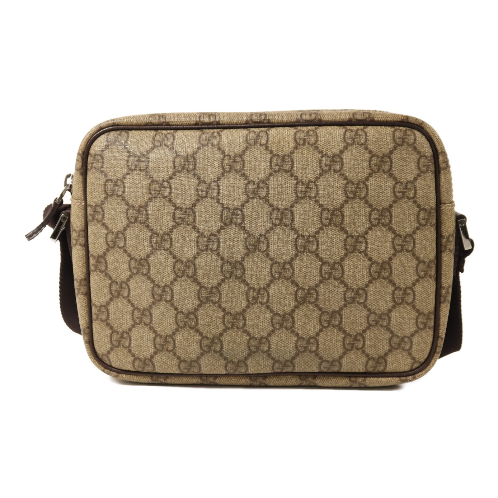 GUCCI 塗層帆布Shoulder Bag銀扣肩背袋