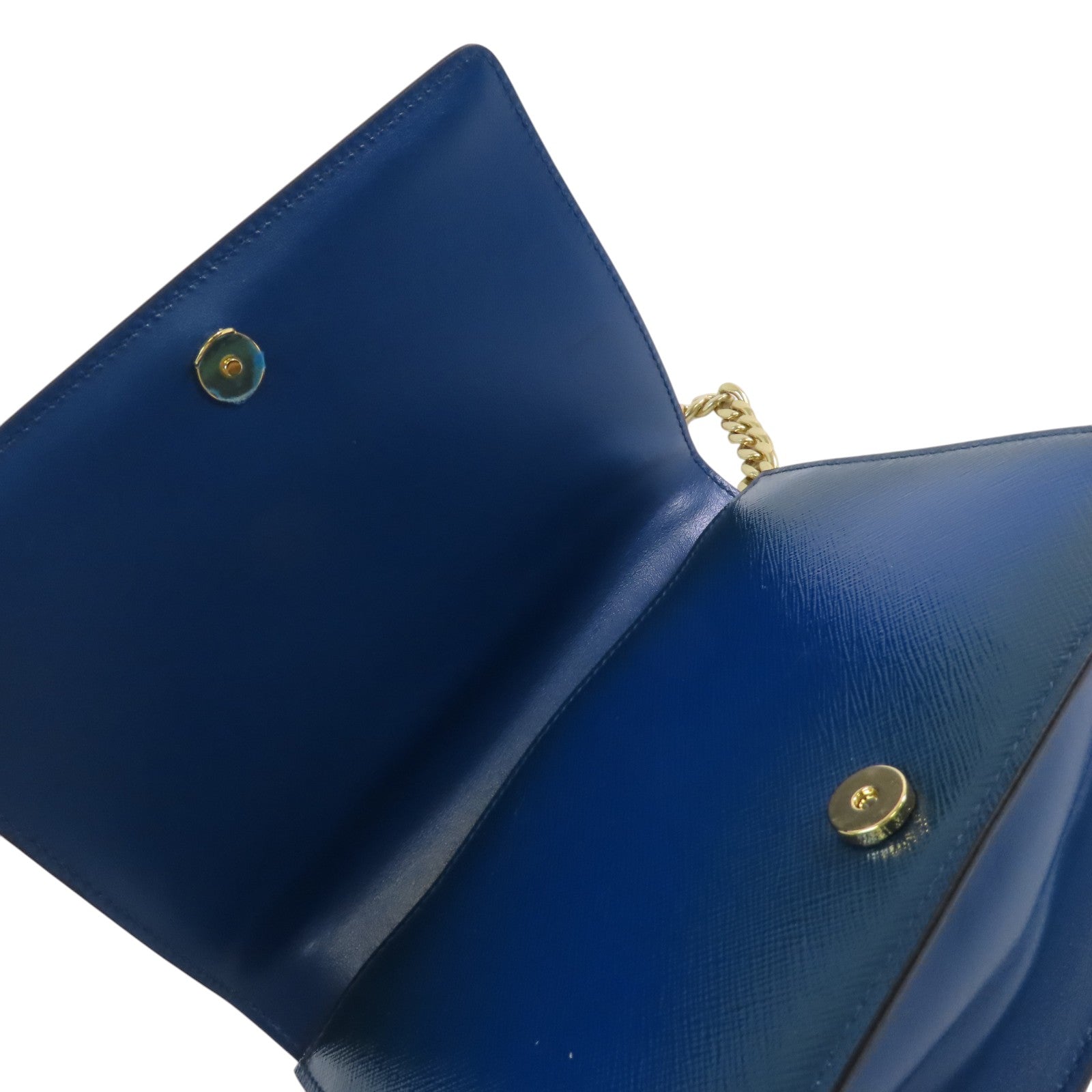 PRADA 漆皮皮革Chain Shoulder Bag金扣鏈帶肩背袋