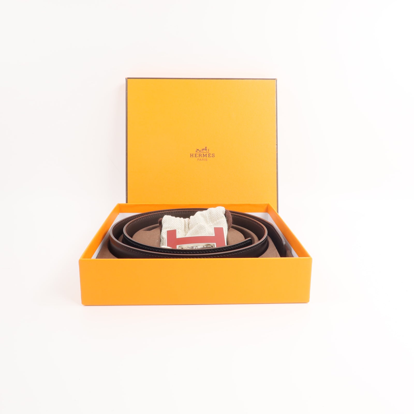 HERMES Box Calf皮革Belt皮帶Noir
