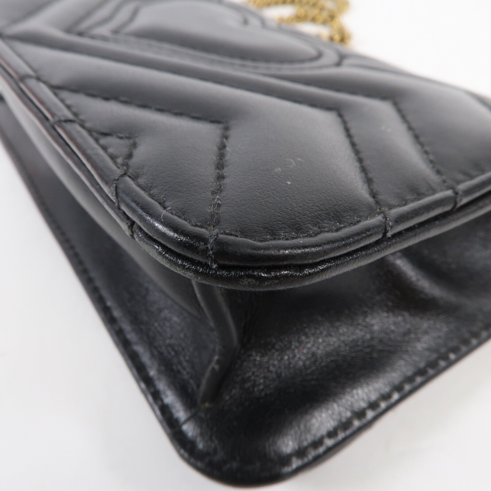 GUCCI 牛皮皮革GG Marmont Mini Bag金扣鏈帶肩背袋