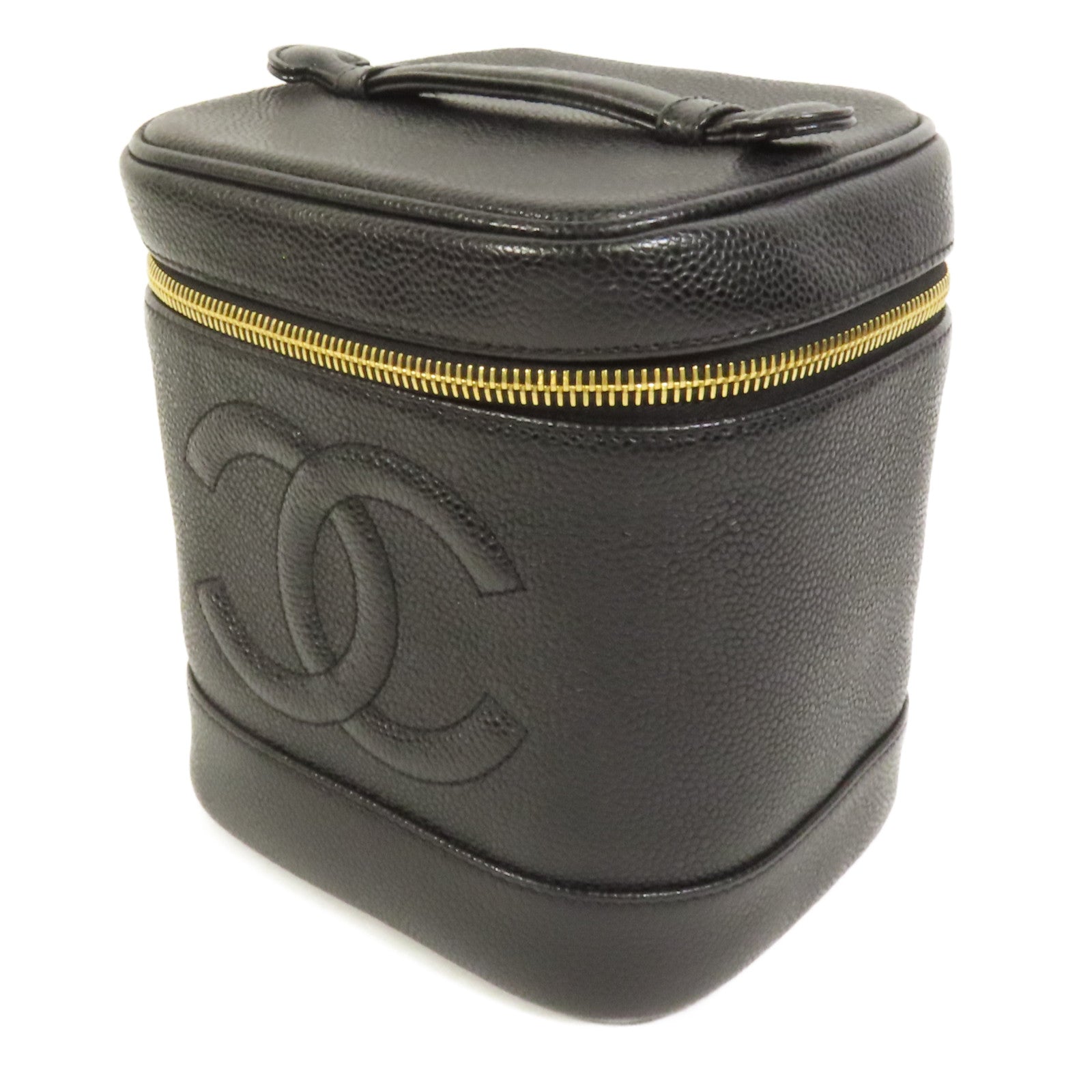 CHANEL 牛皮皮革Vintage Vanity金扣手挽袋