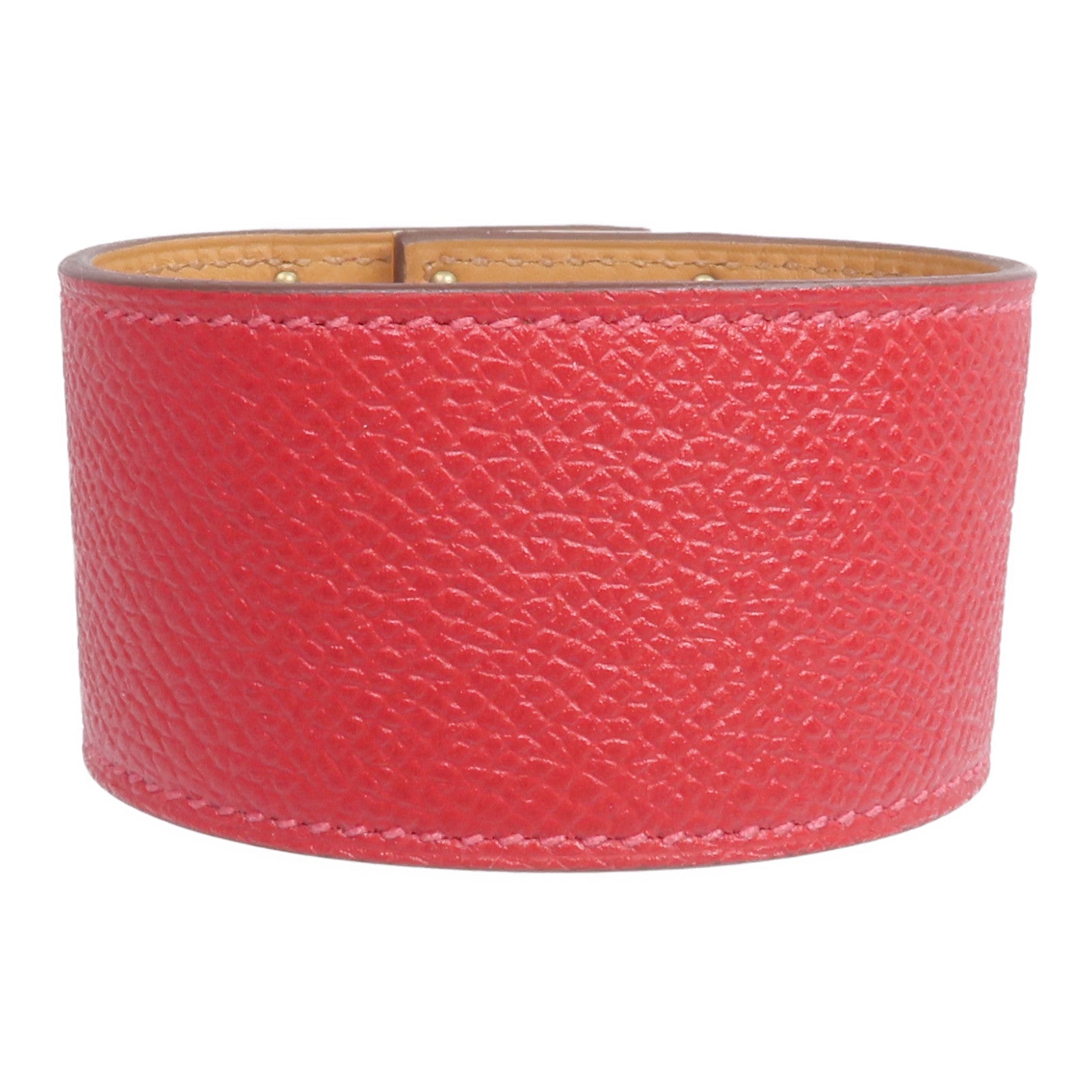 HERMES Epsom皮革Kelly Dog Bracelet手帶Rouge Casaque
