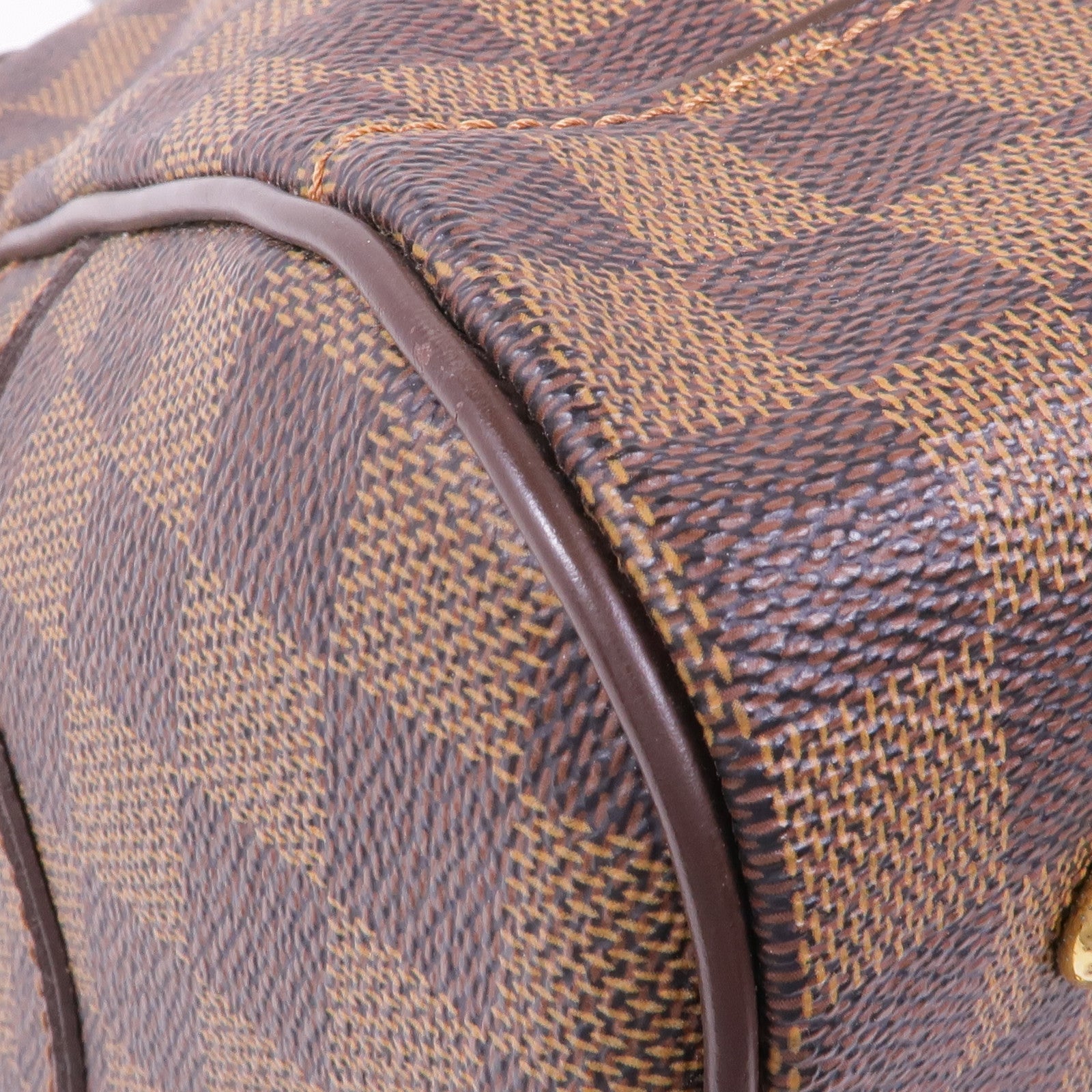 LOUIS VUITTON Damier Duomo金扣手挽袋棕色