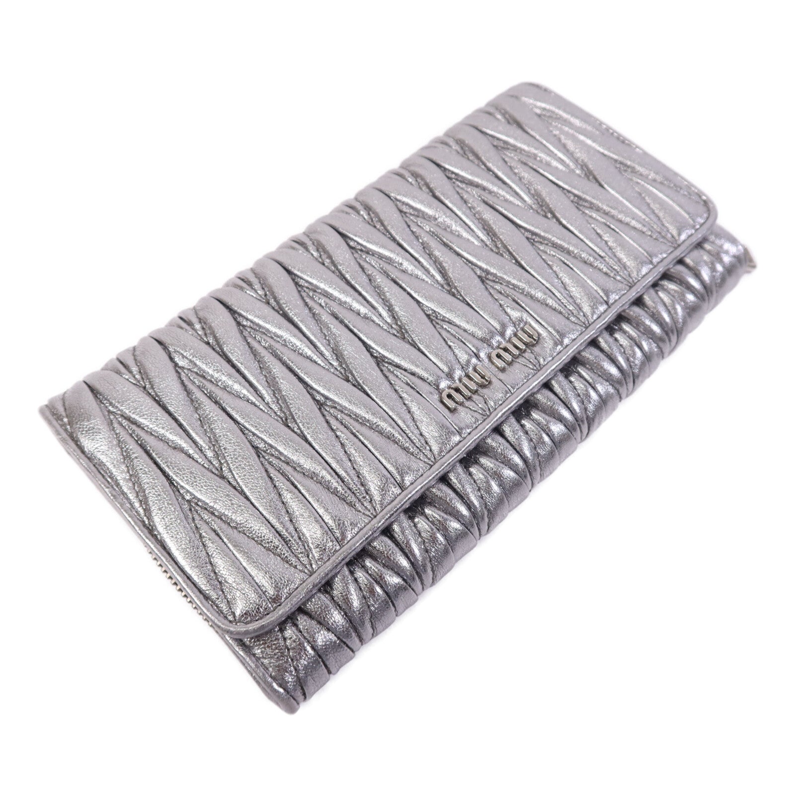 Miu Miu 羊皮皮革Long Wallet銀扣長錢包