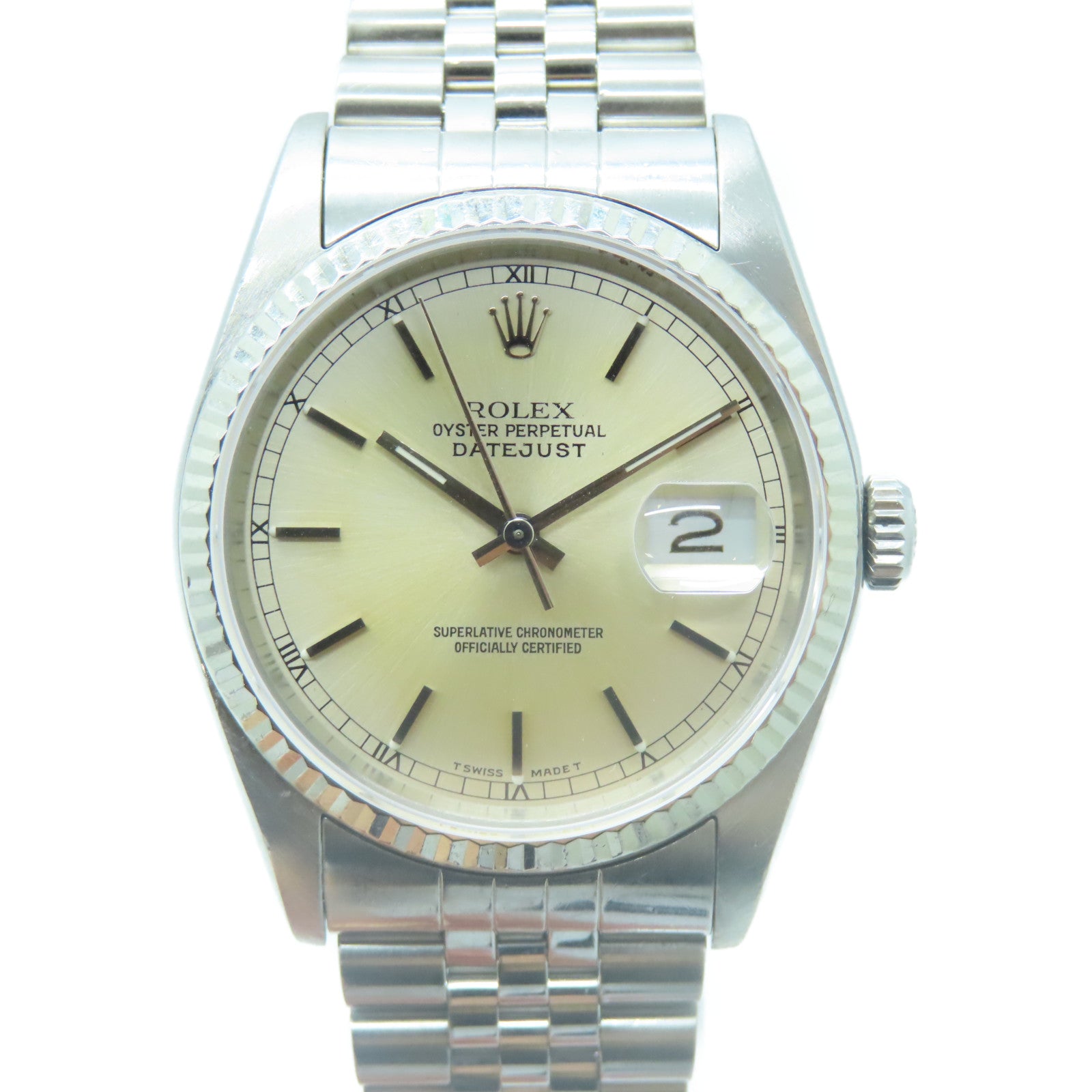 ROLEX Datejust不鏽鋼手錶自動機芯銀色