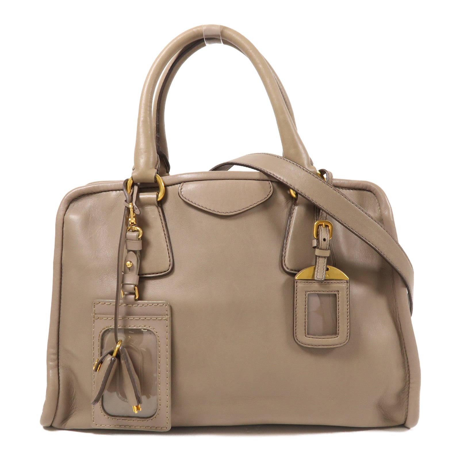 PRADA 牛皮皮革2 Way Shoulder金扣手挽肩背兩用袋