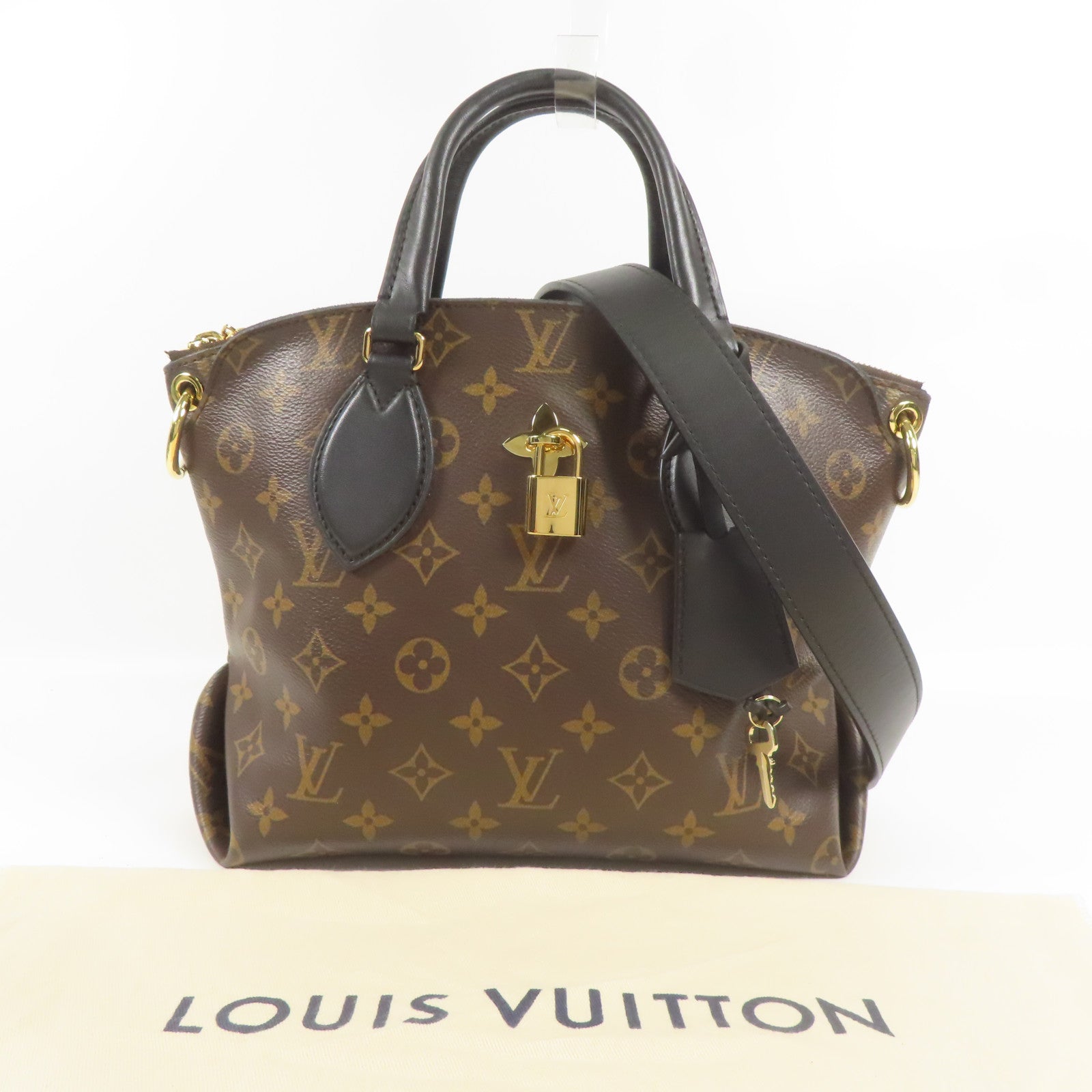 LOUIS VUITTON Monogram Flower Zip Tote金扣手挽肩背兩用袋
