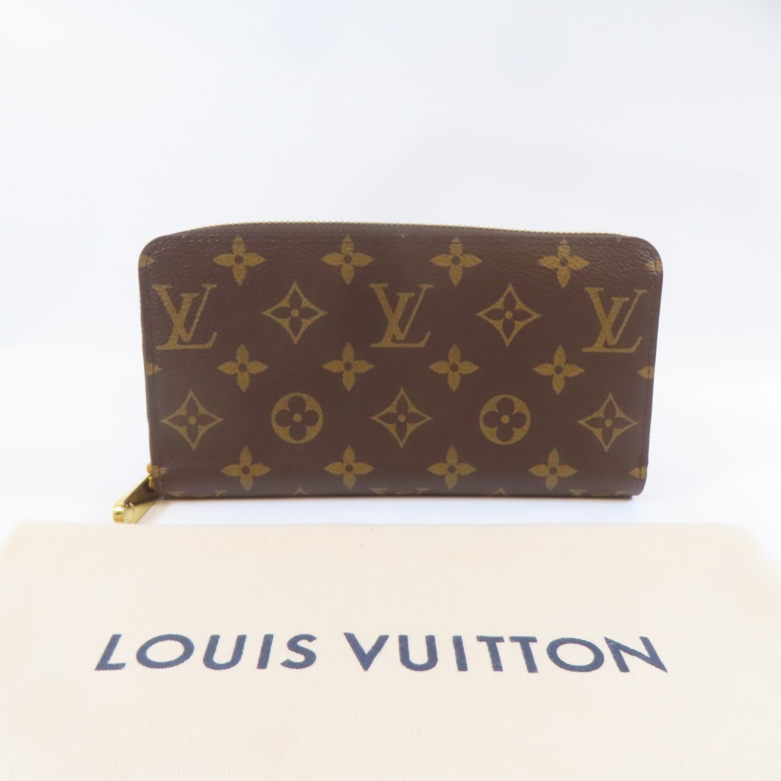 LOUIS VUITTON Monogram Zipper Long Wallet金扣長錢包啡色