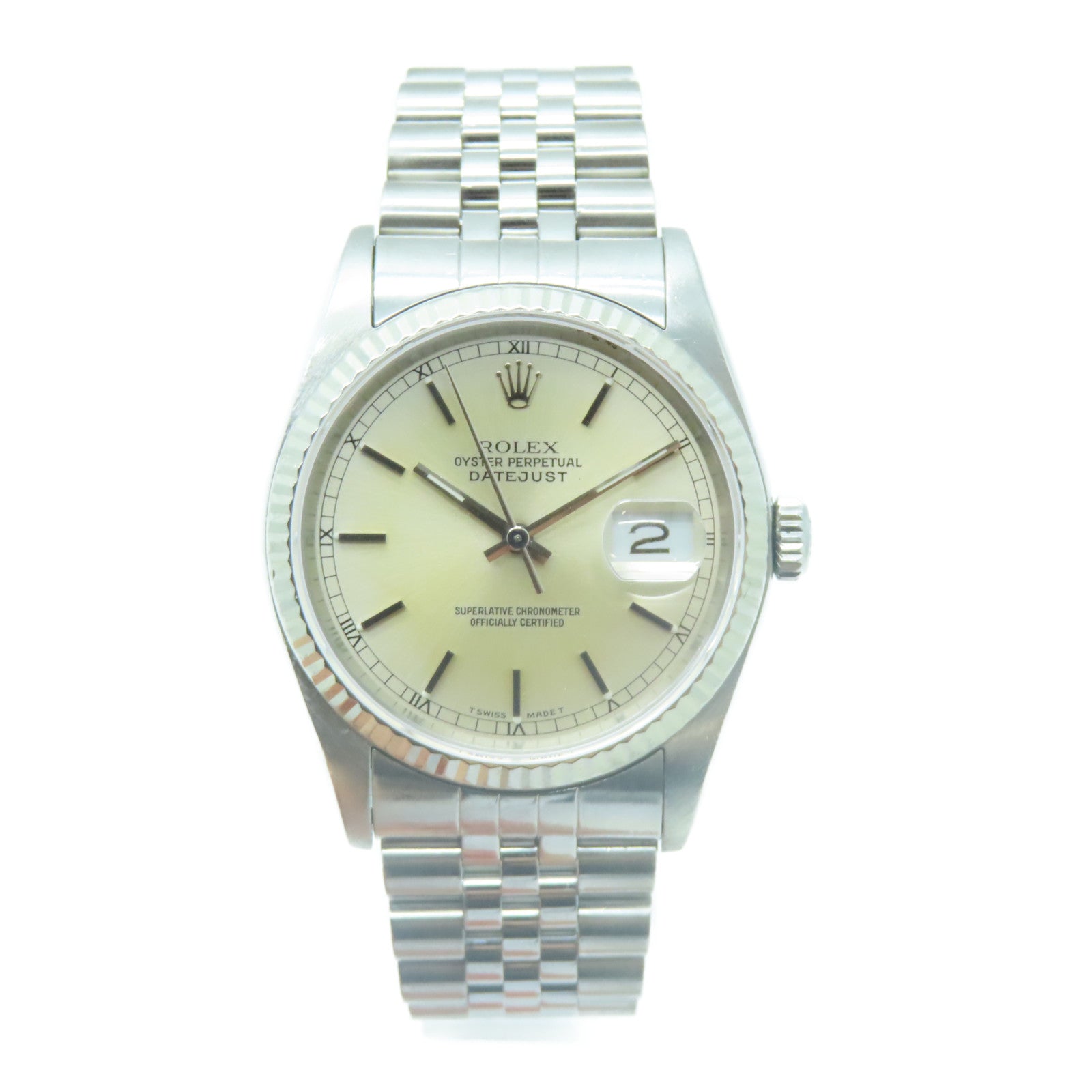 ROLEX Datejust不鏽鋼手錶自動機芯銀色