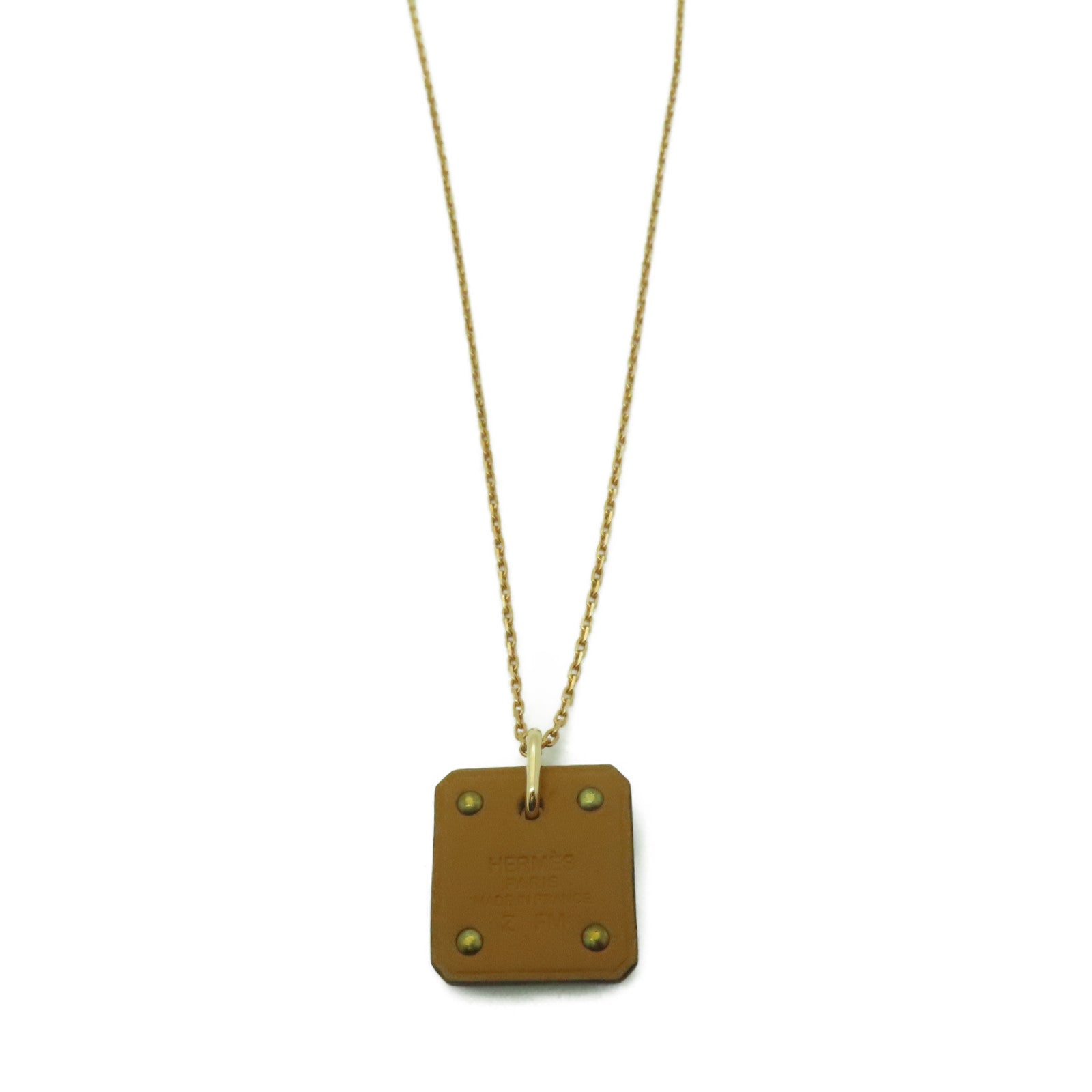 HERMES 【激減優惠】金屬As De Coeur Pendant項鍊藍色/金色