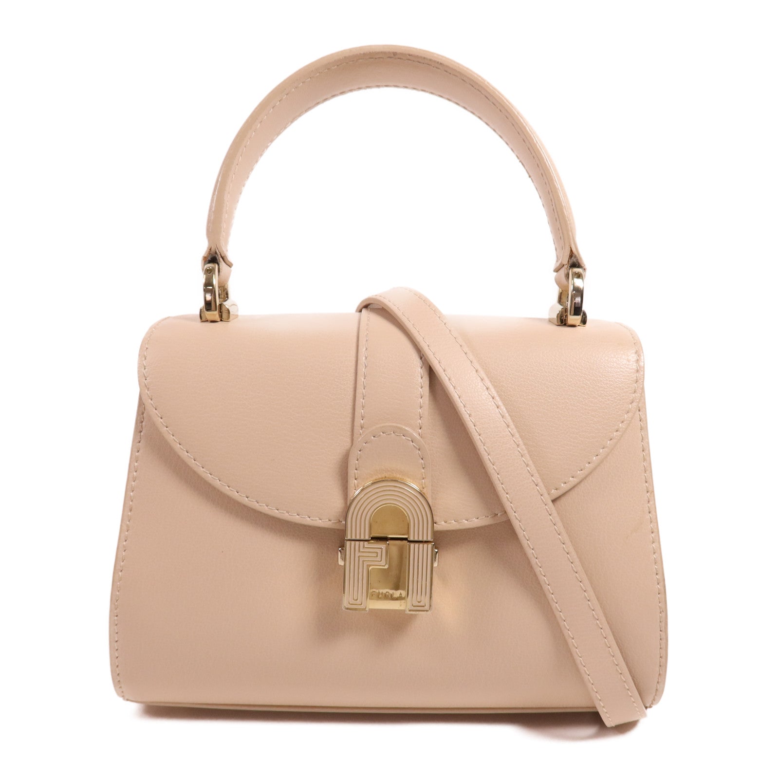 Furla 羊皮皮革1927 Opera金扣手挽肩背兩用袋