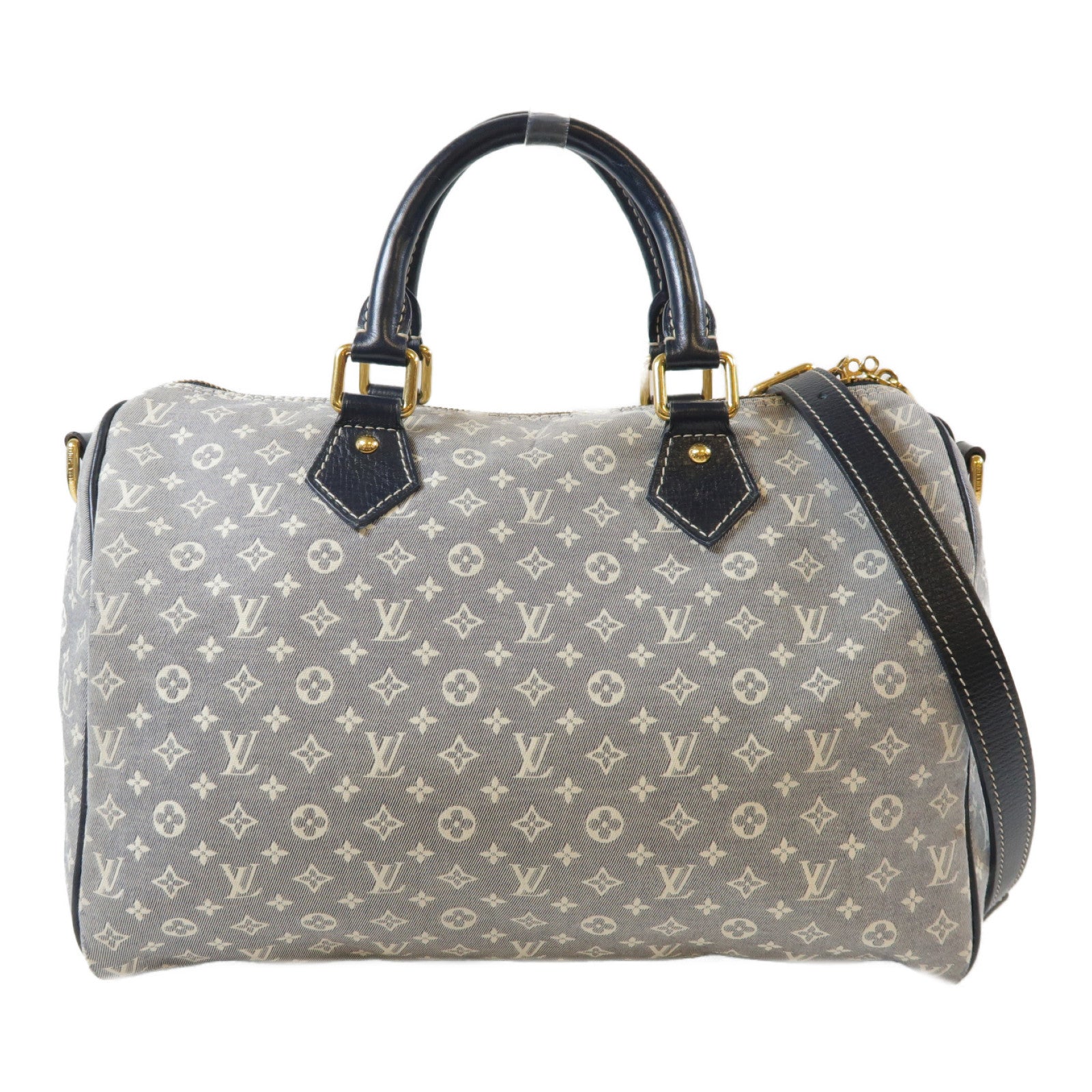 LOUIS VUITTON Monogram Idylle Speedy金扣手挽肩背兩用袋灰色/藍色