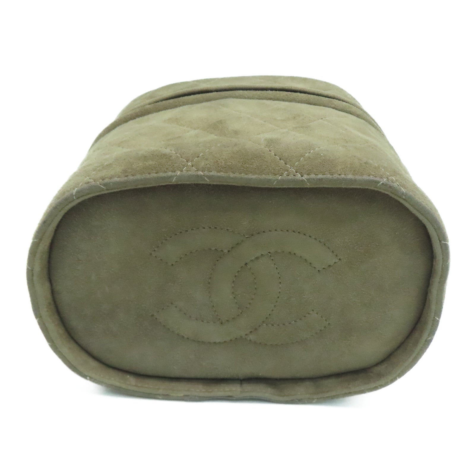 CHANEL 【清倉大減價】菱格麂皮皮革Chain Shoulder金扣肩背袋灰色