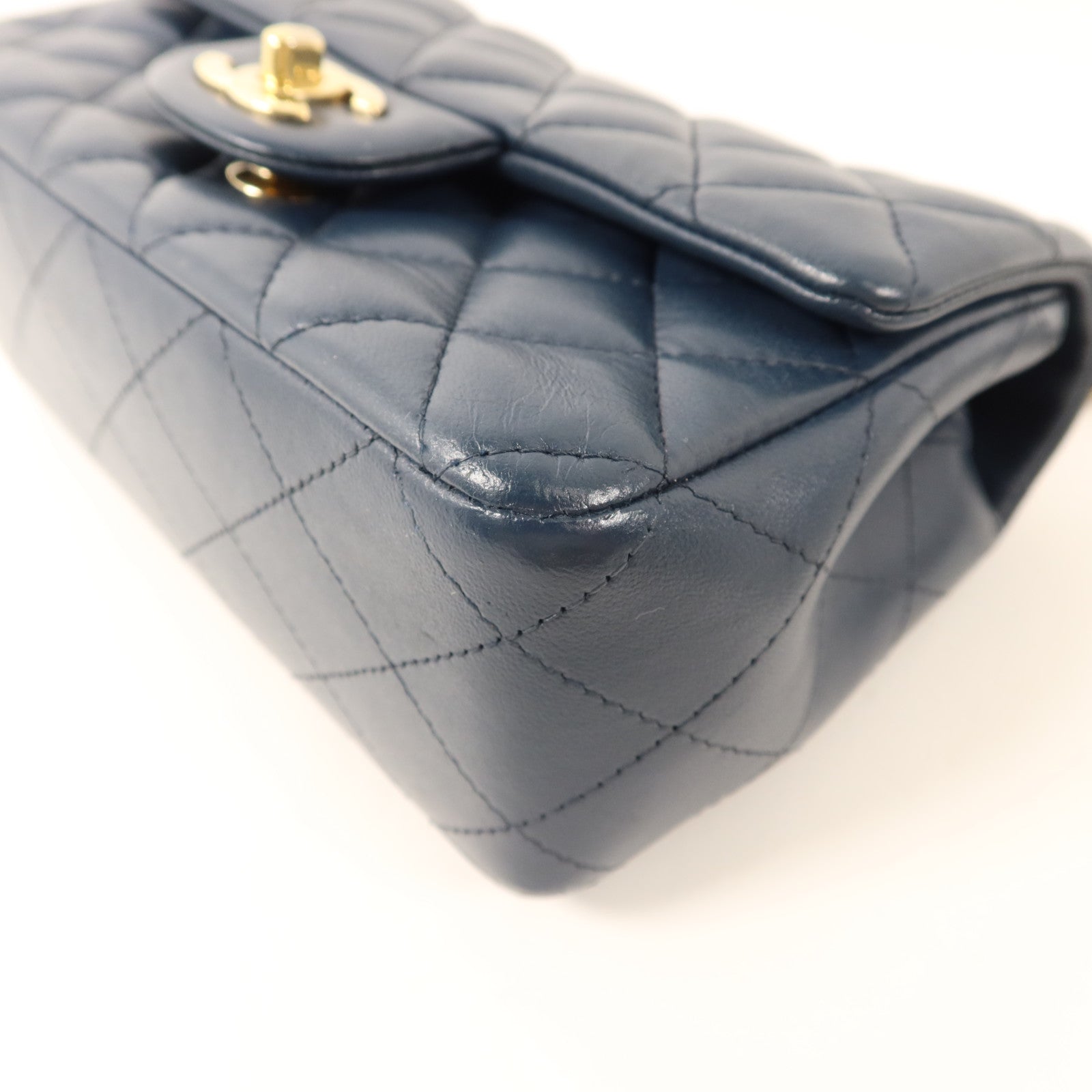 CHANEL 羊皮皮革Mini Classic 20金扣鏈帶肩背袋