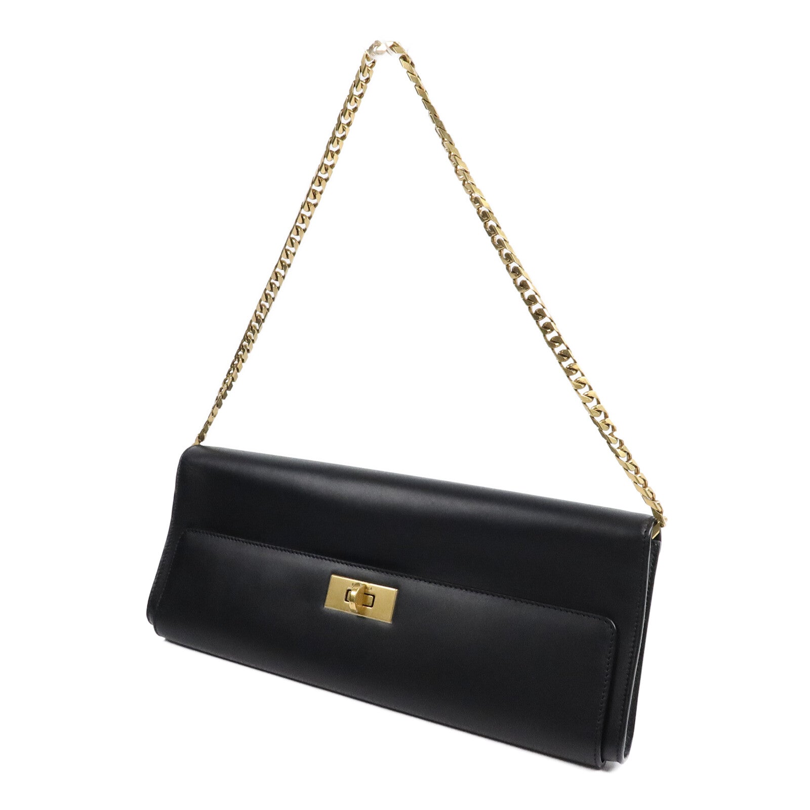 BALENCIAGA 牛皮皮革Bel Air Small Clutch On Strap鏈帶肩背袋