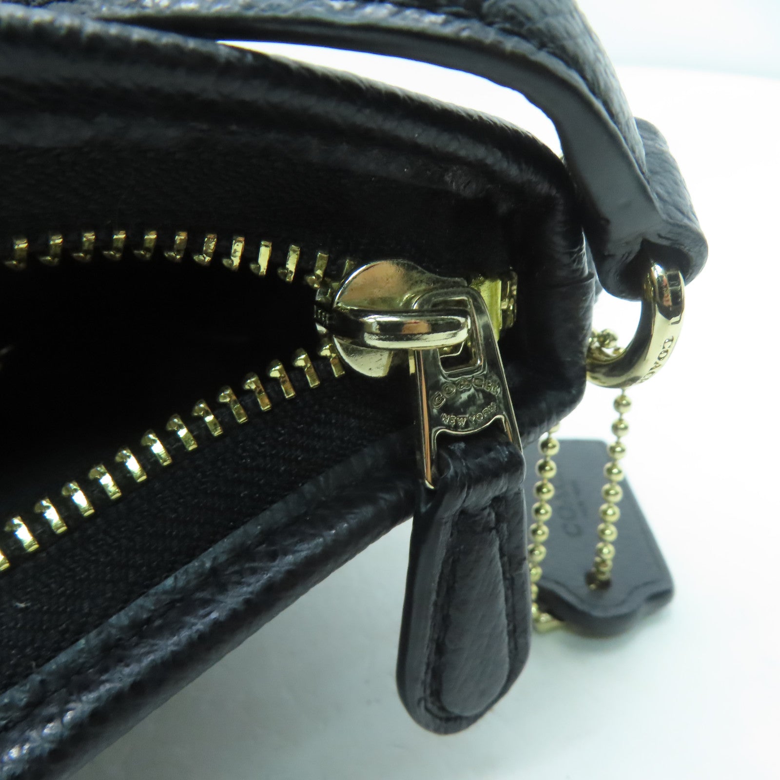 COACH 塗層帆布Signature File Shoulder Bag金扣肩背袋啡色