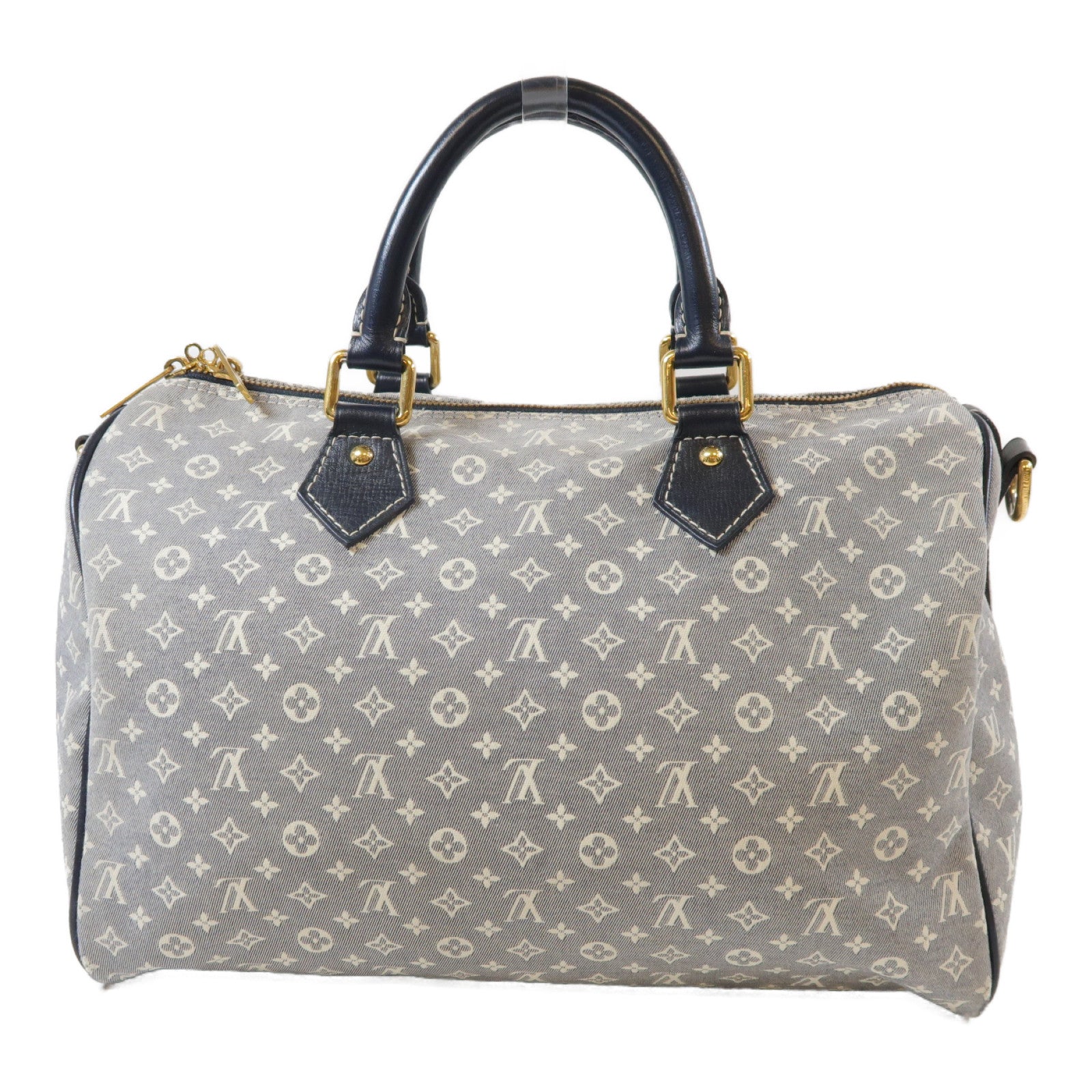 LOUIS VUITTON Monogram Idylle Speedy金扣手挽肩背兩用袋灰色/藍色