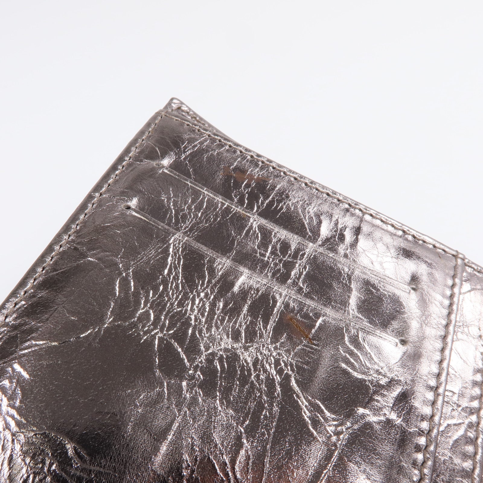 CHANEL 牛皮皮革Fold Wallet銀扣錢包