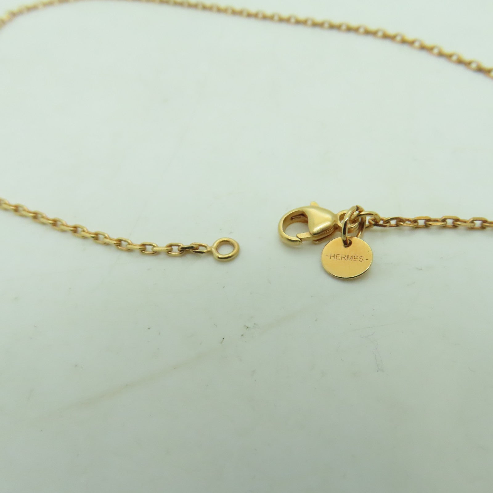 HERMES 【激減優惠】金屬As De Coeur Pendant項鍊藍色/金色