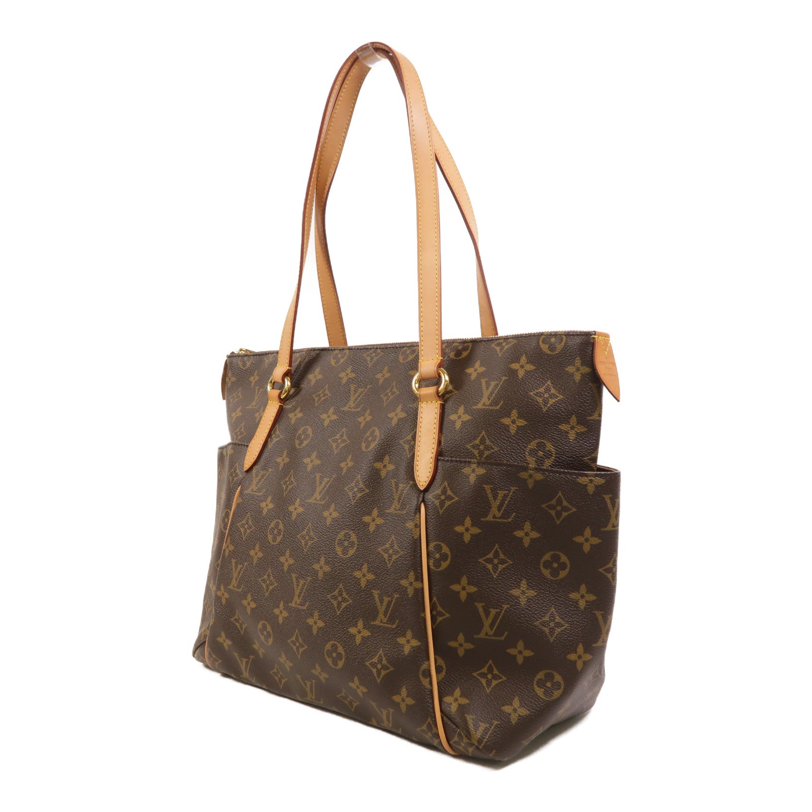 LOUIS VUITTON Monogram Totally PM金扣肩背袋/手挽袋棕色
