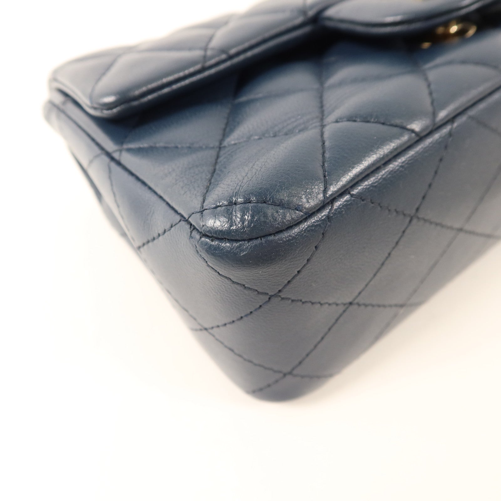 CHANEL 羊皮皮革Mini Classic 20金扣鏈帶肩背袋