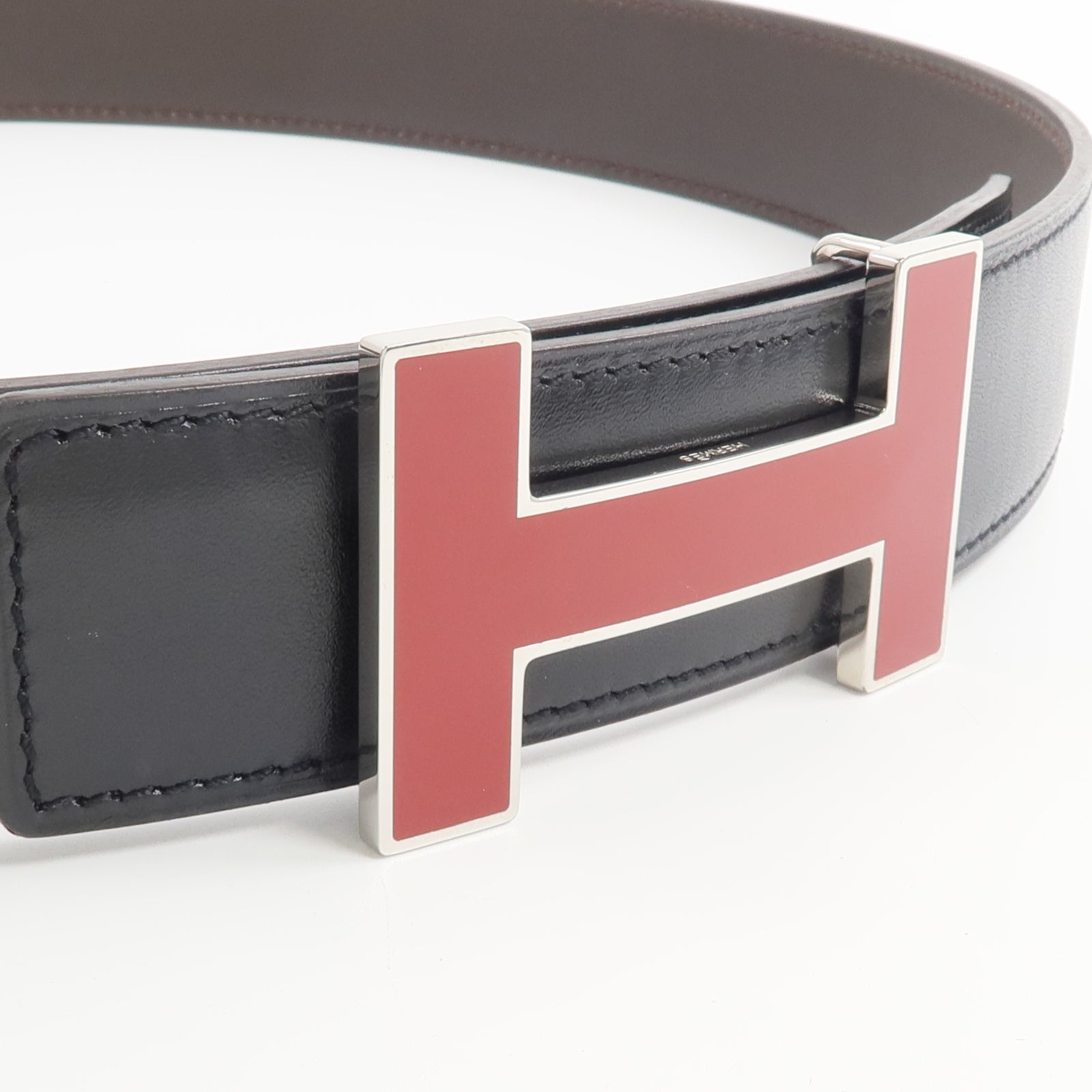 HERMES Box Calf皮革Belt皮帶Noir