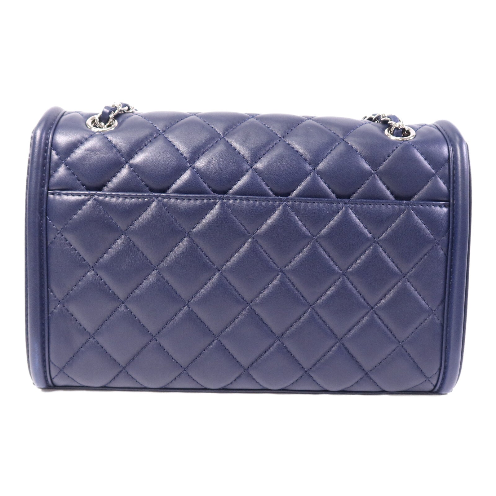 CHANEL 羊皮皮革Chain Shoulder Bag銀扣鏈帶肩背袋